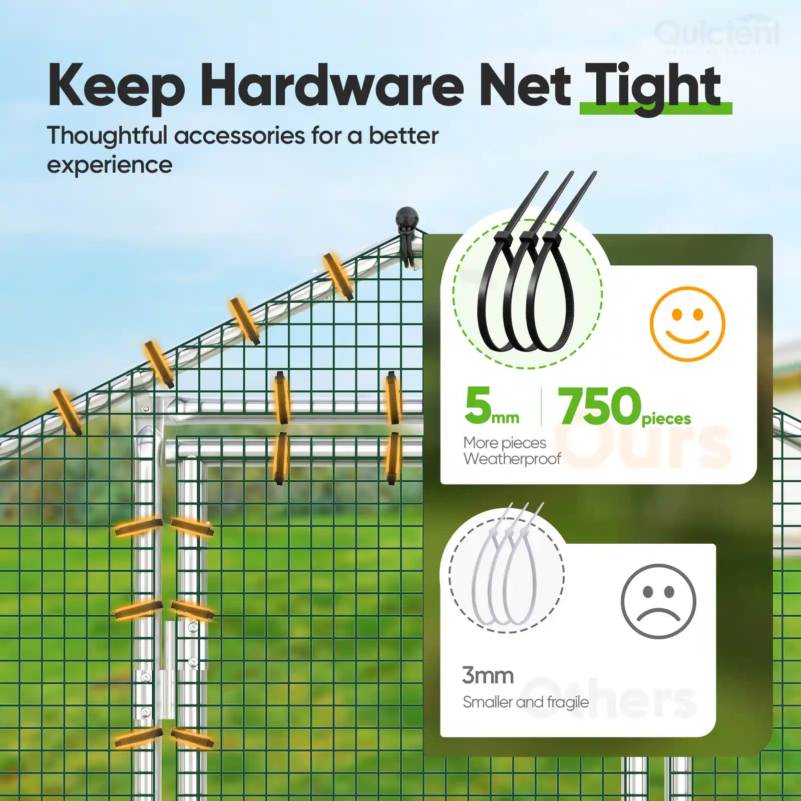 hardware with clips#size_18x9ft w/Extended Wire+Roosting Bar