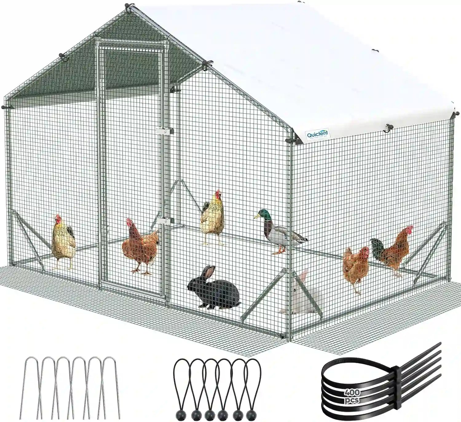 6.5x9ft chicken run#size_6.5x9ft w/Extended Wire
