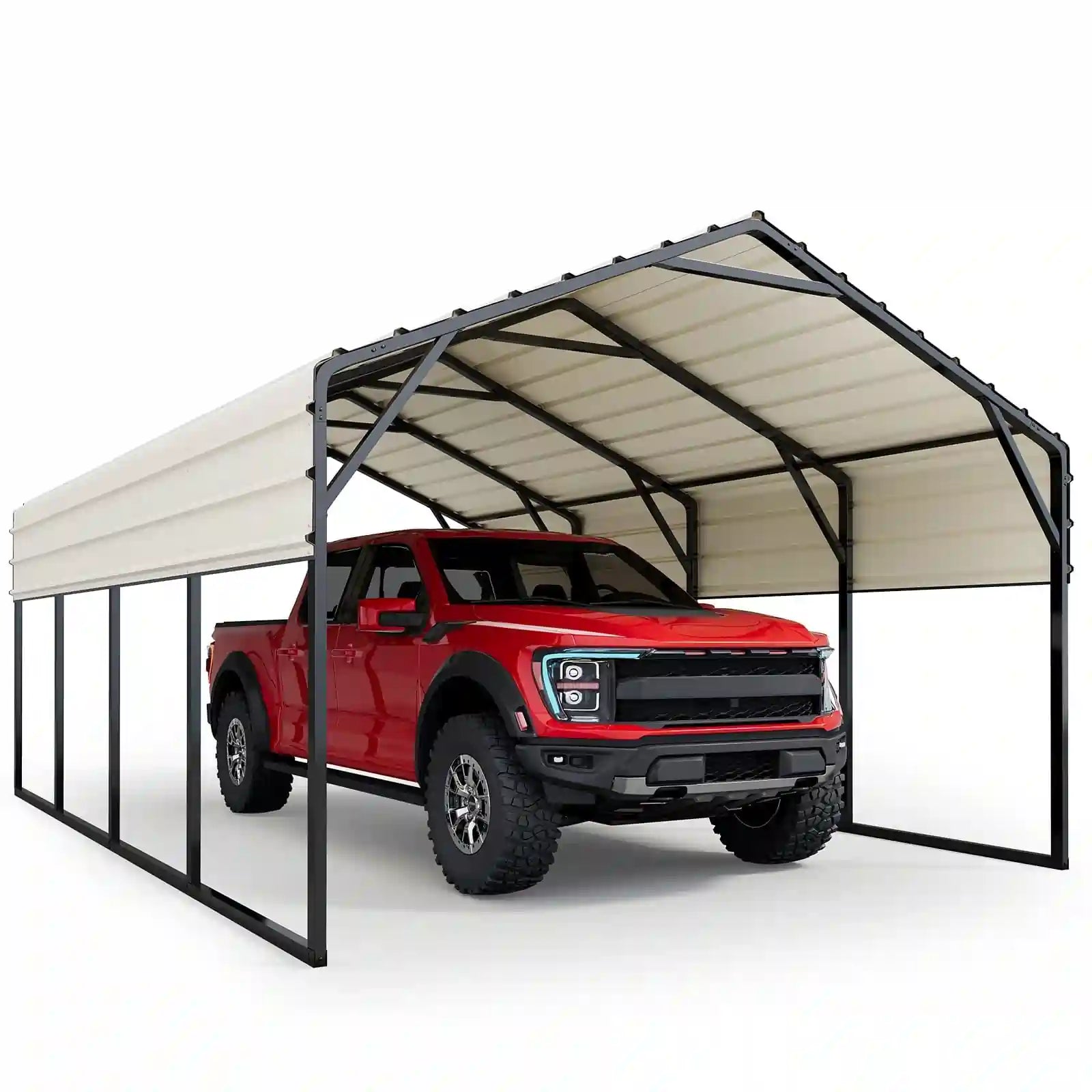 Quictent 12X20 ft Metal Roof Carport#size_12X20ft