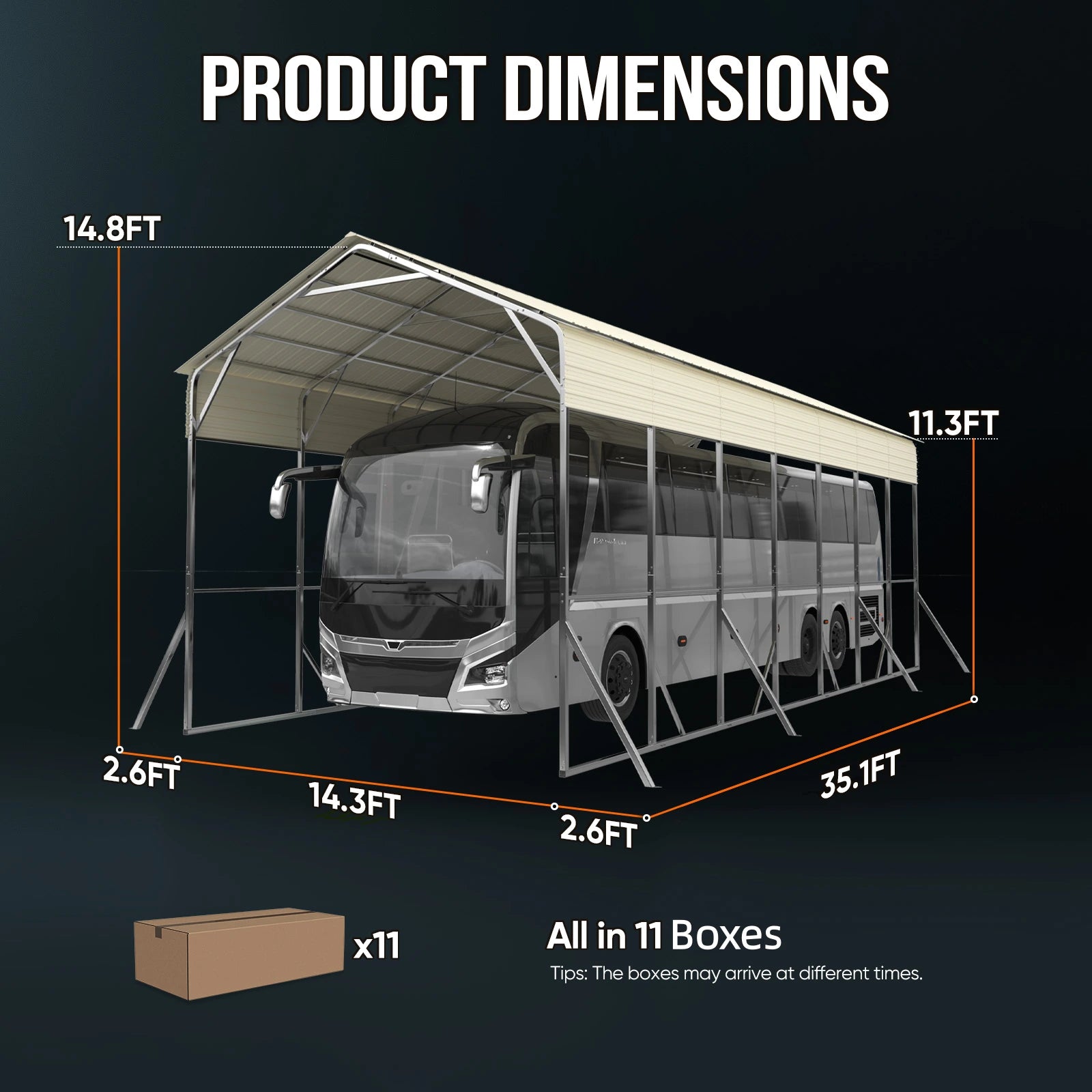 Dimensions of a Multi-Use Car Garage#size_14X35ft-Taller