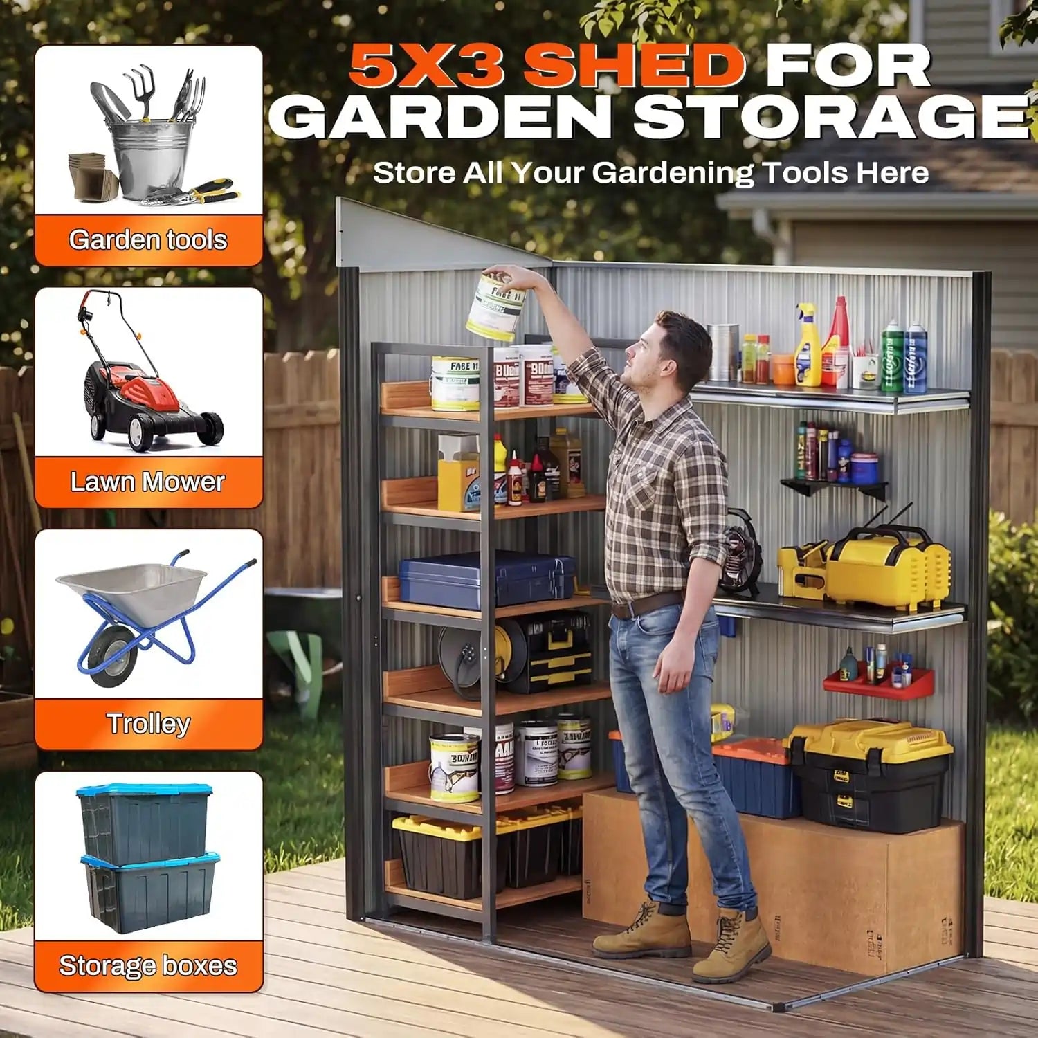 5x3 shed for garden storage#size_5x3FT