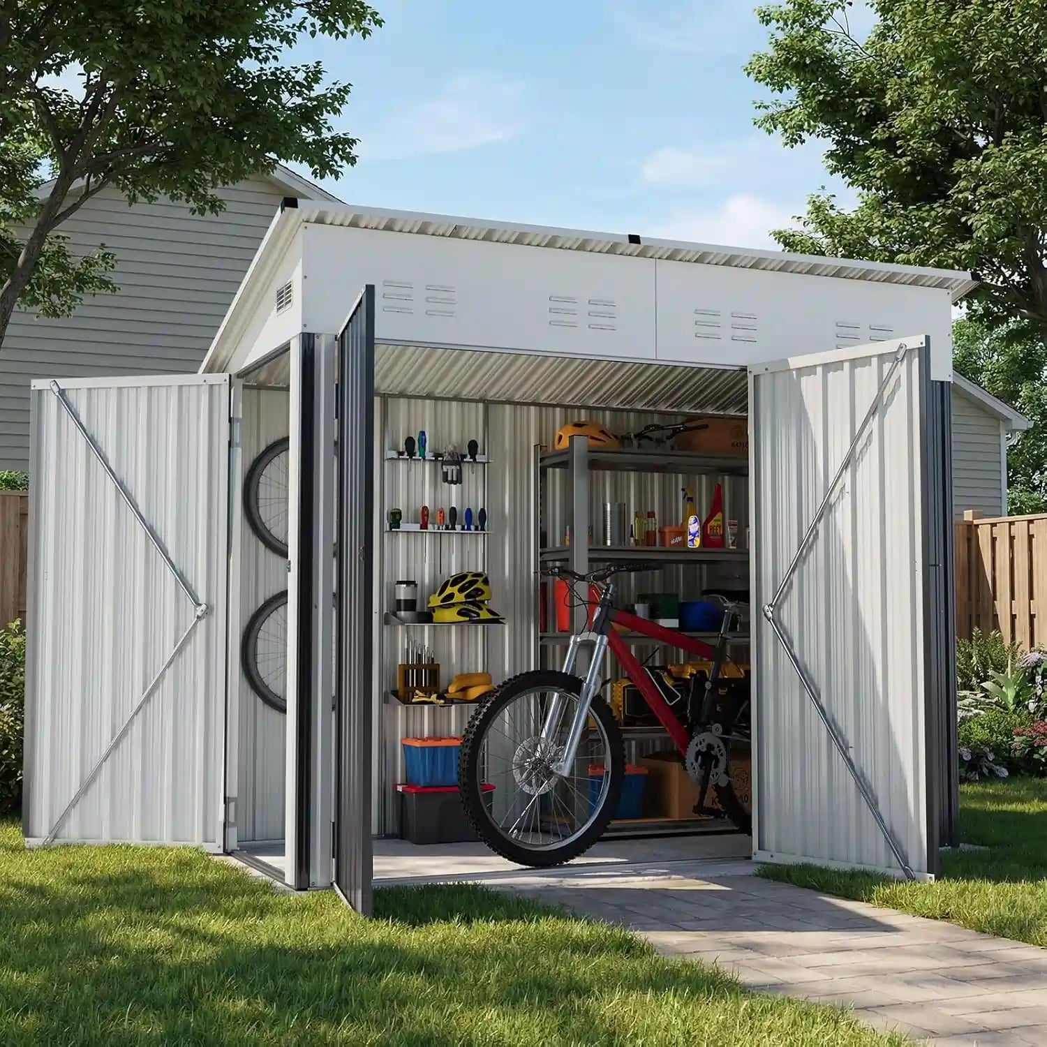Quictent 8x4FT Outdoor Metal storage shed#size_8x4FT