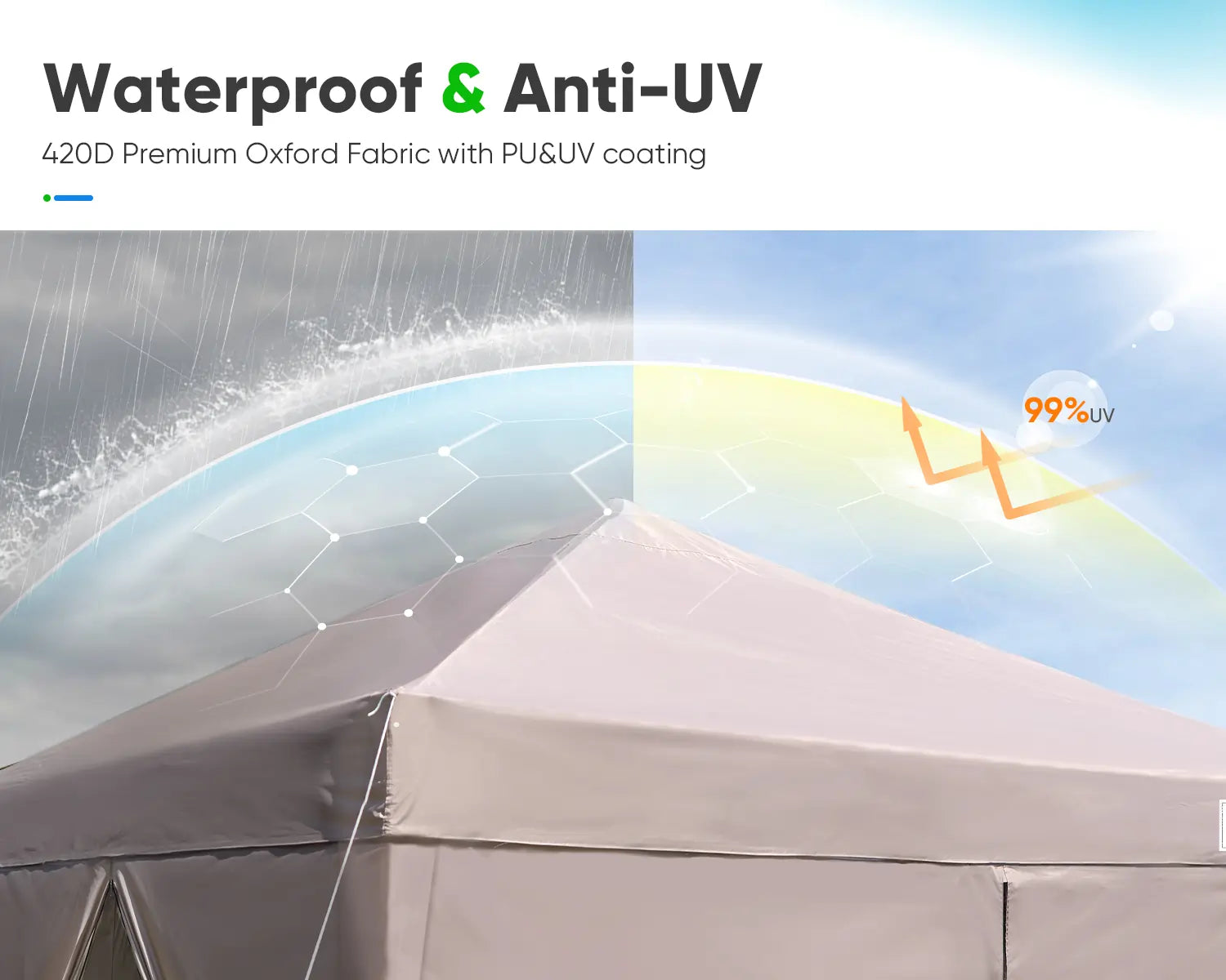 Quictent 10 x 10 Pop Up Canopy with Sides Beige