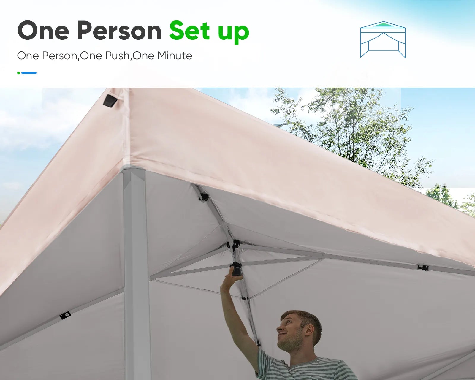 Quictent 10x10 Pop Up Canopy with Sides Folding Shade Roller bag