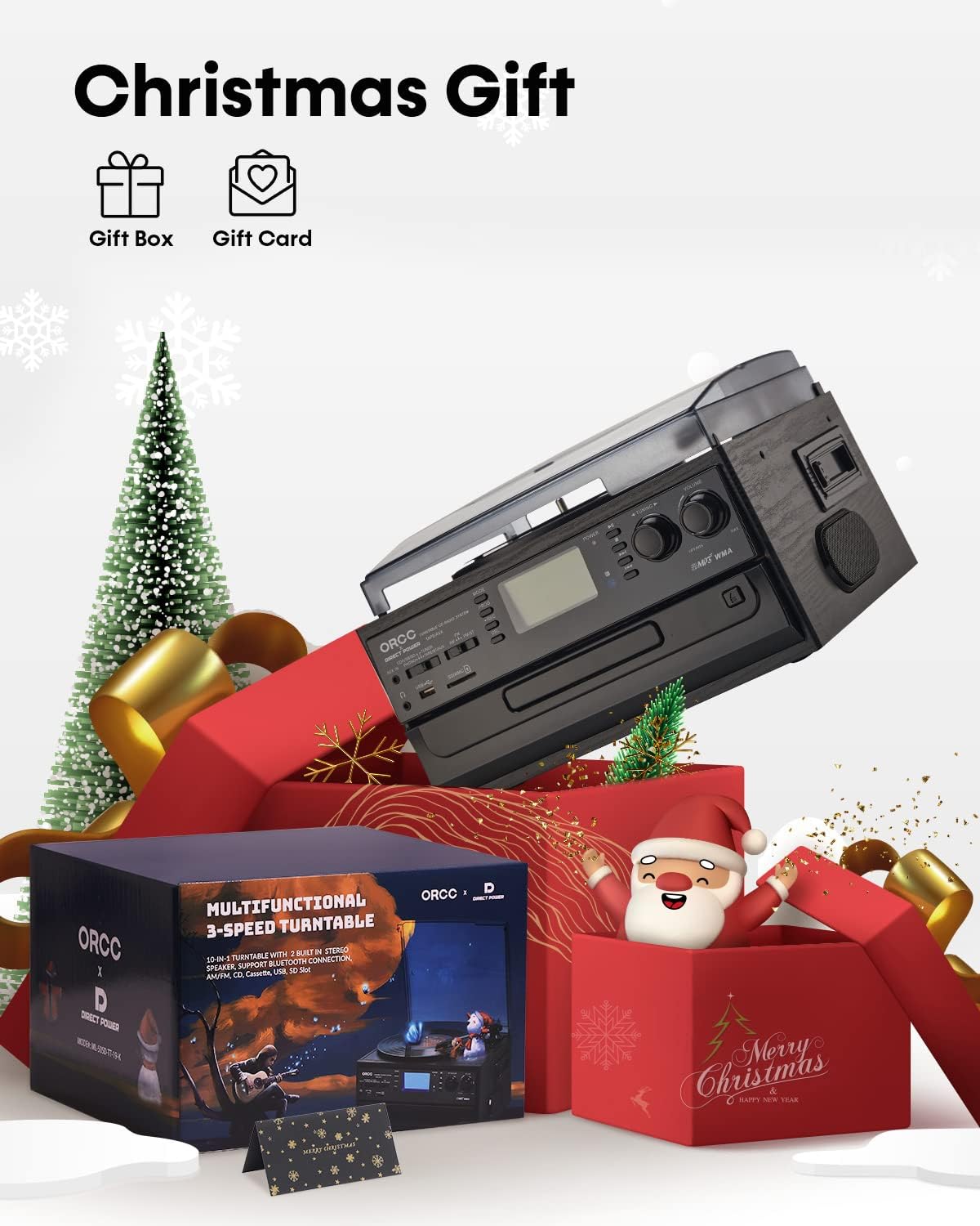 Multifunctional 3-speed turntable as Christmas gift#color_black