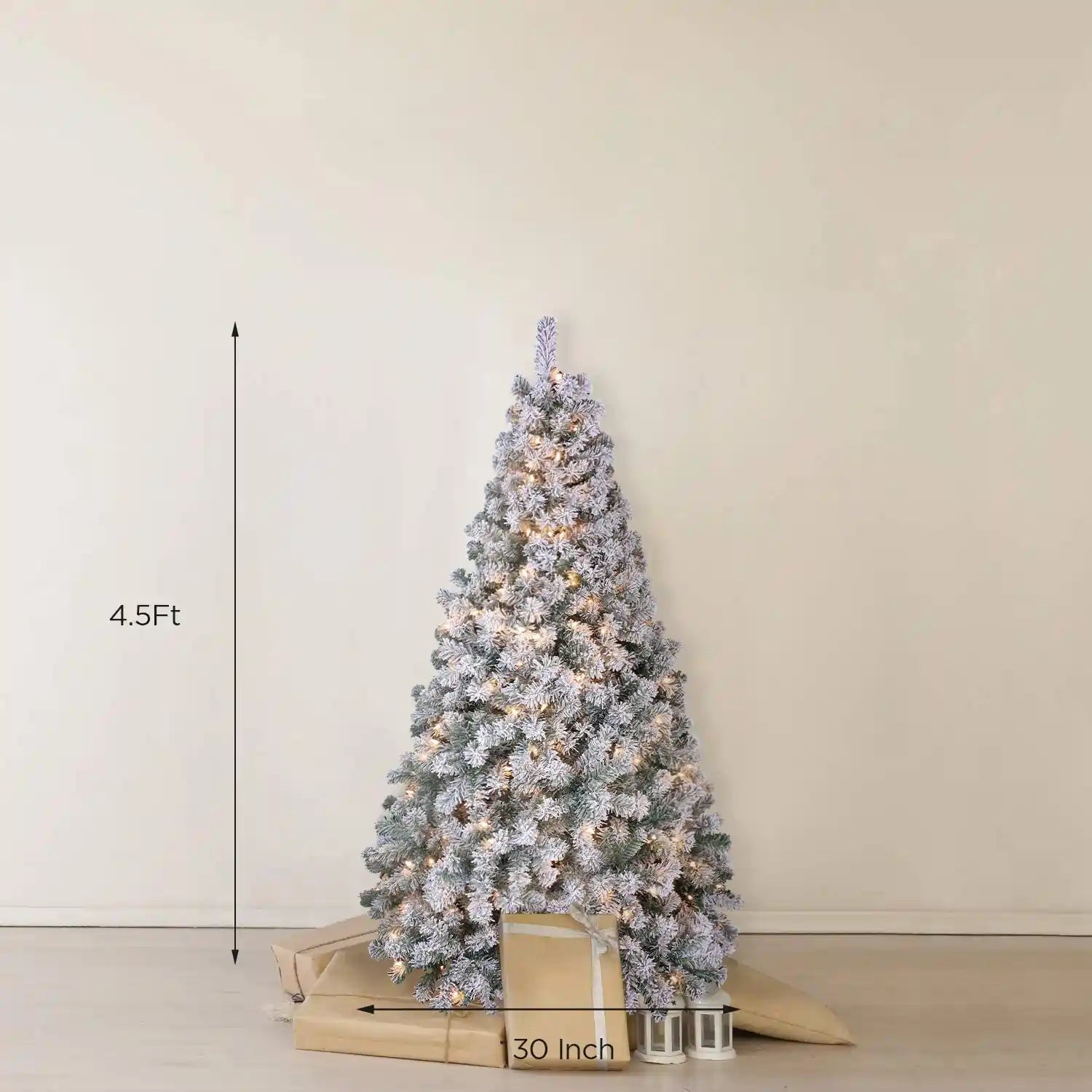 OasisCraft 4.5ft Snow Flocked Christmas Tree Size#size_4.5FT