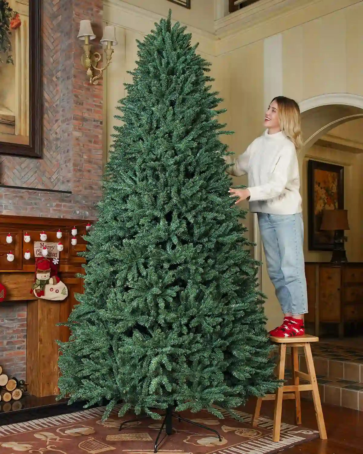 Premium Hinged Blue Spruce Artificial Christmas Tree#size_10FT