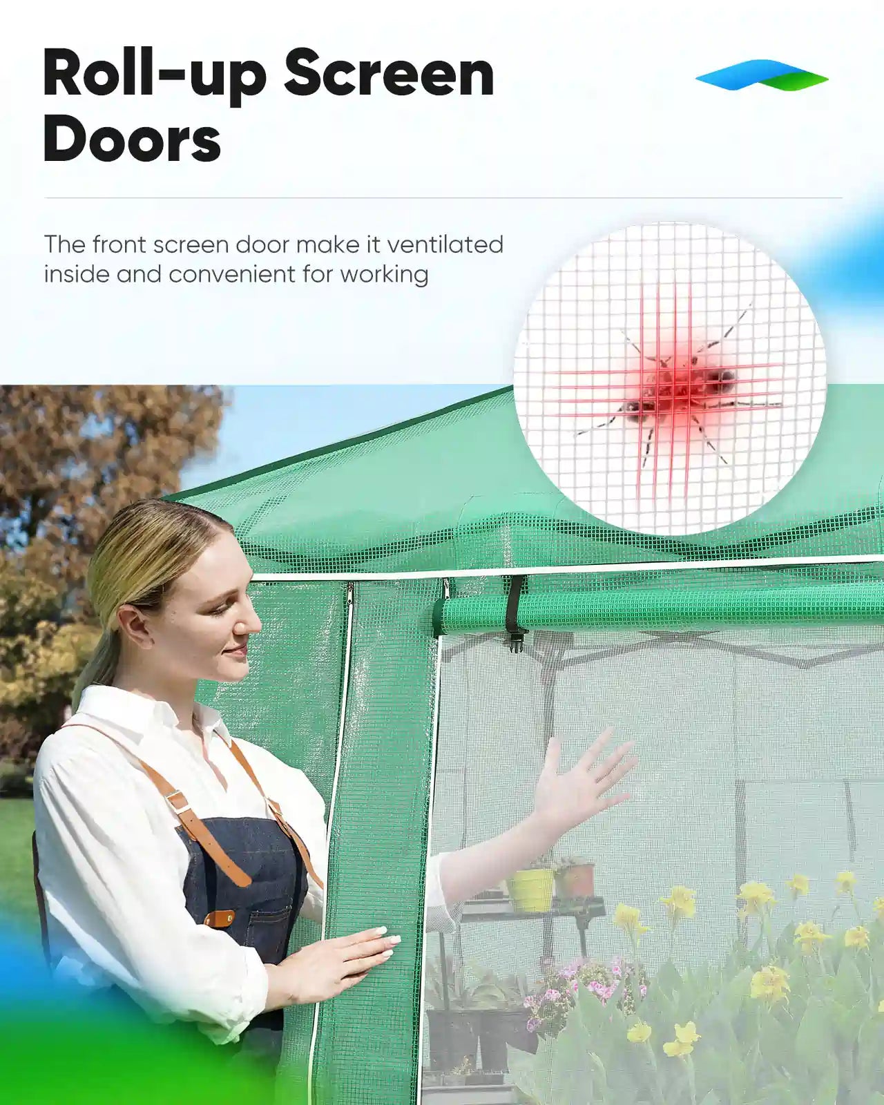 A roll-up screen door #size_10×10ft-Green
