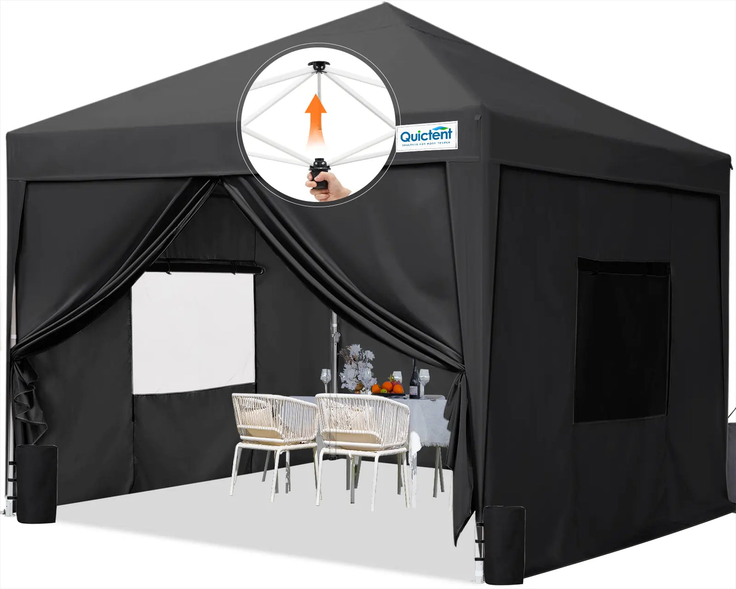 Quictent Privacy 8x8/10x10/10x20 Portable Pop Up Canopy with Sidewalls