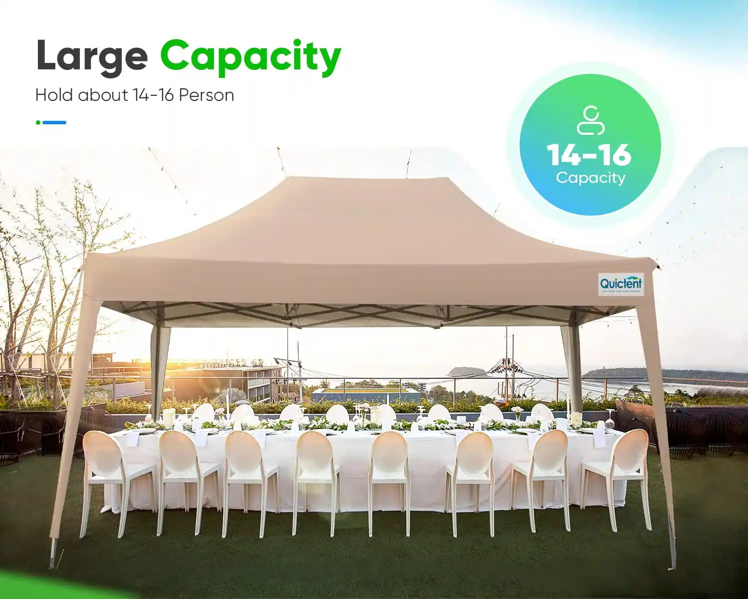 beige 10x15 canopy tent with large capacity#color_beige