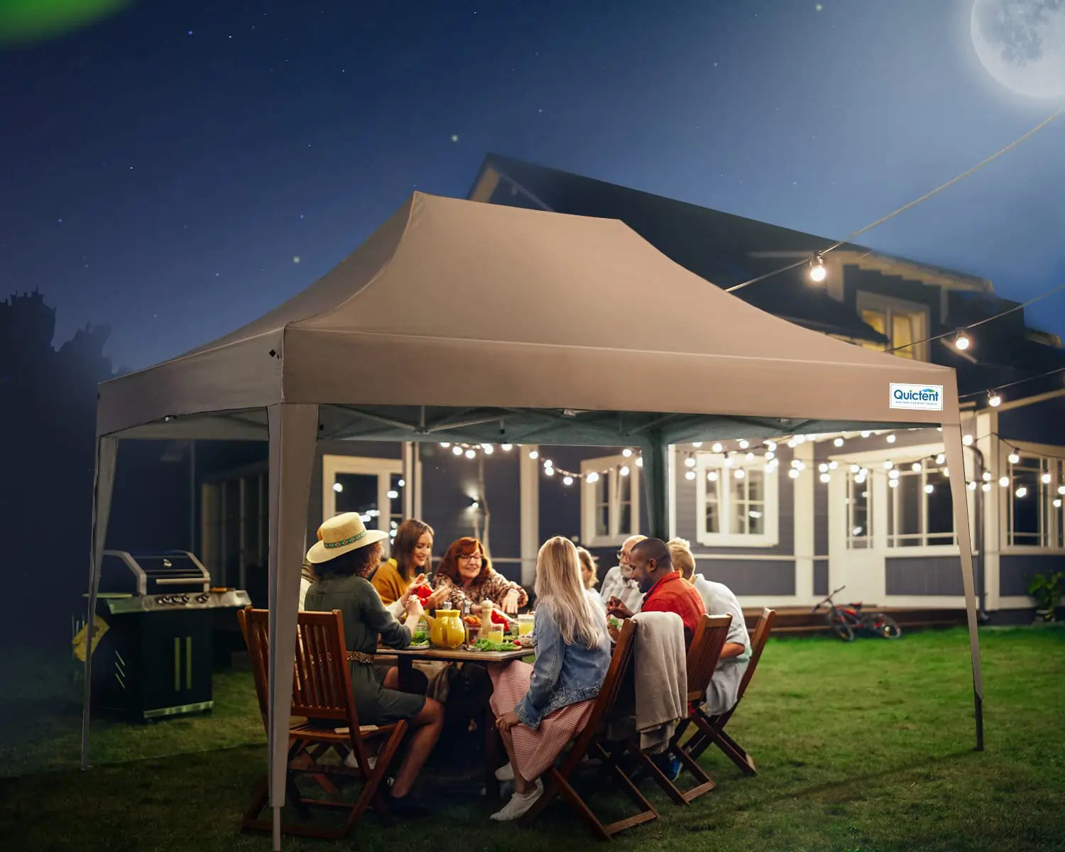 beige 10x15 canopy tent backyard use#color_beige