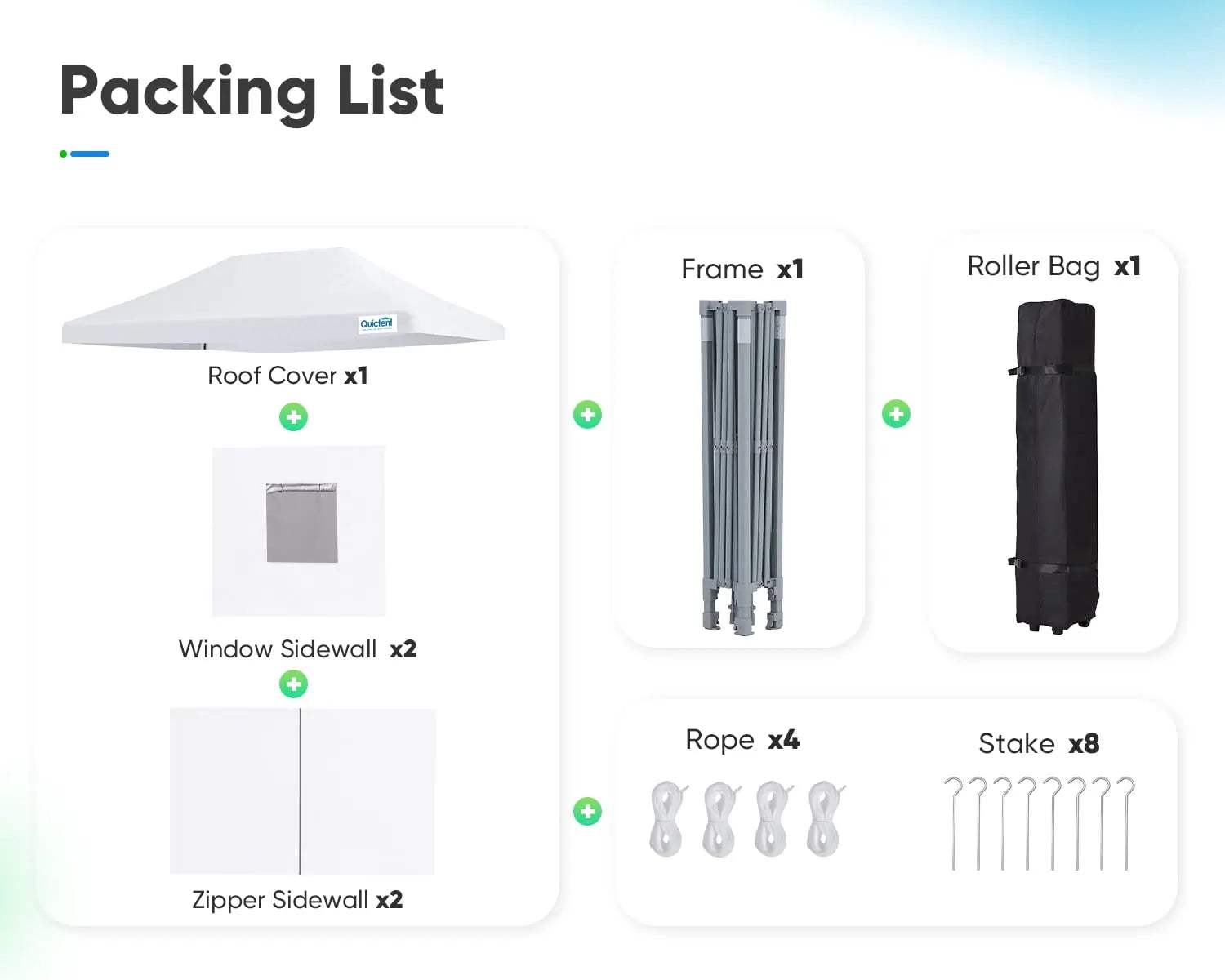 White 10x15 canopy tent packing list#color_white