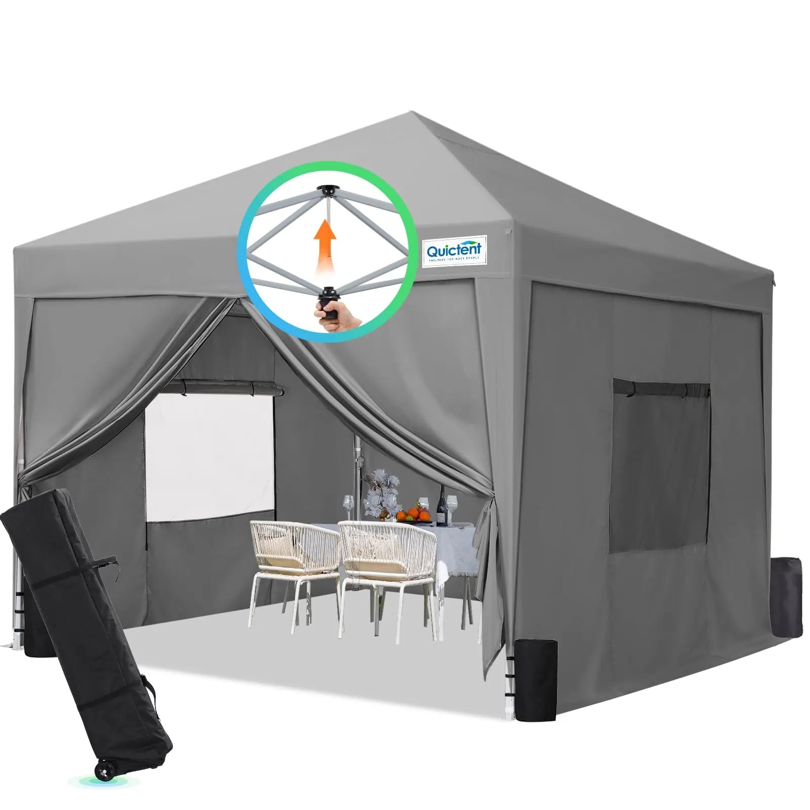 Privacy 10x10 Pop up Canopy Gray#color_gray (Upgraded)