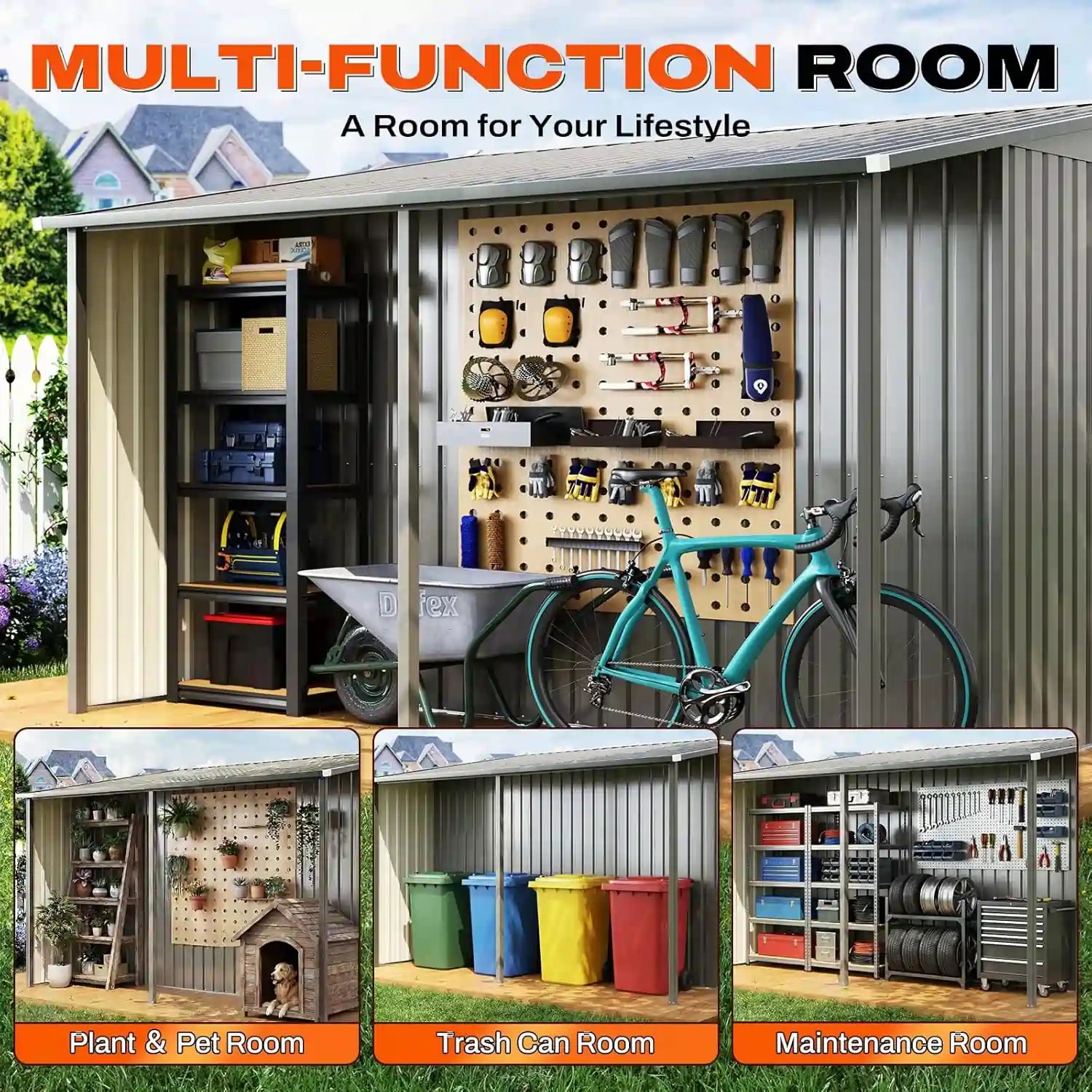 Multi-function storage shed#size_10x14FT-3 Zone