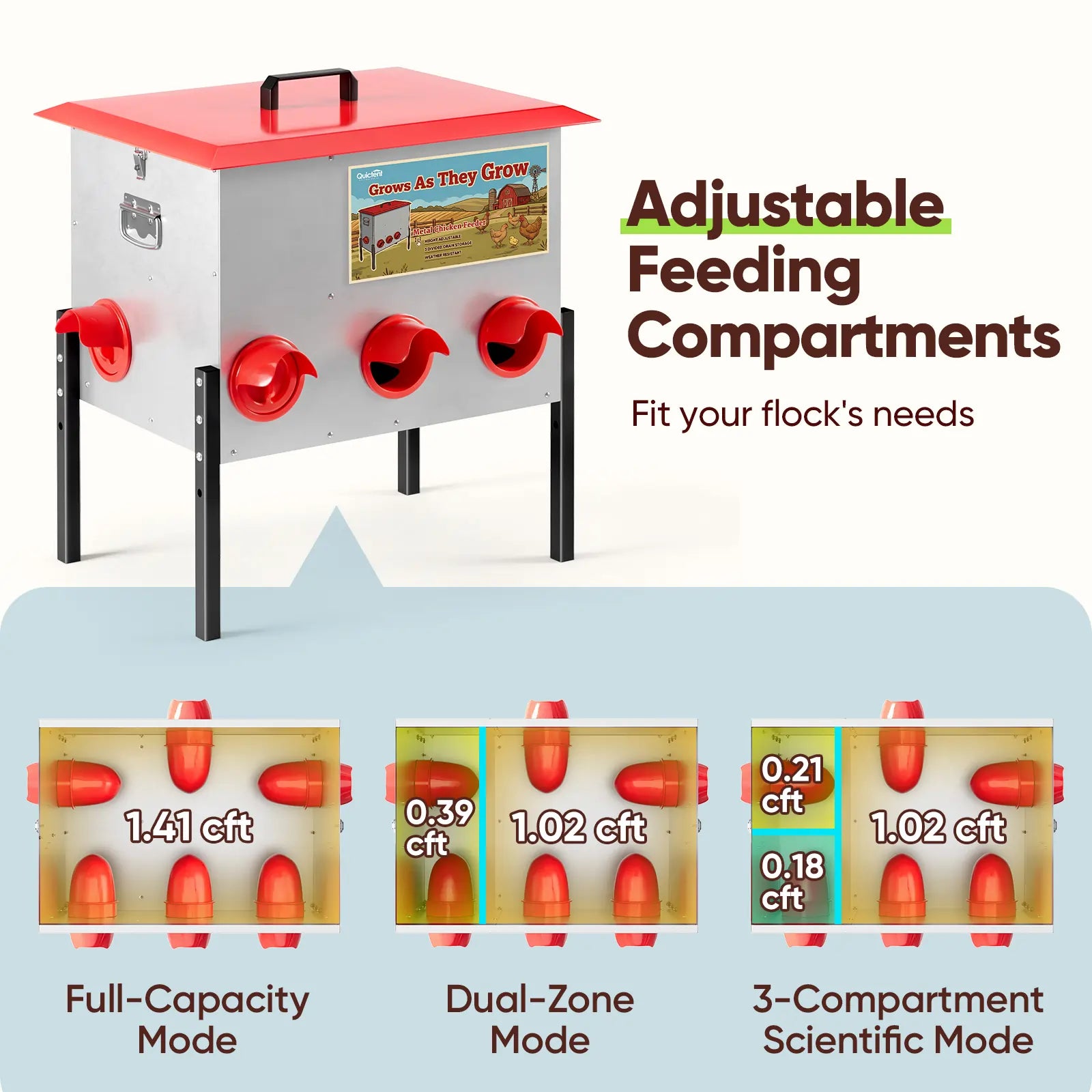 An adjustable poultry feeding#size_50-80 lbs