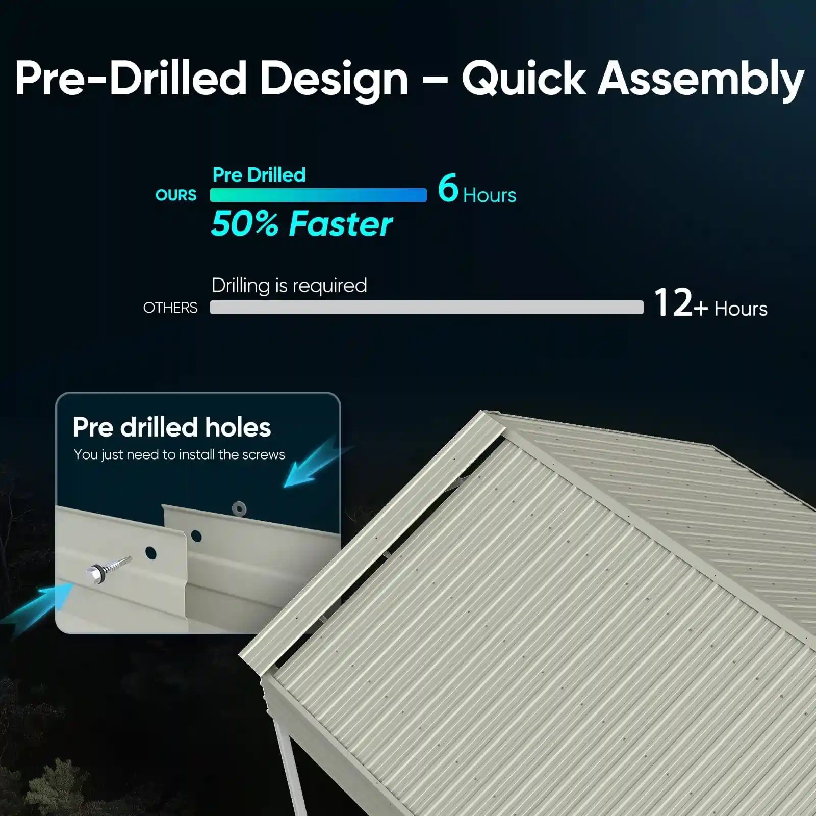 Pre-Drilled Holes#size_10X16ft