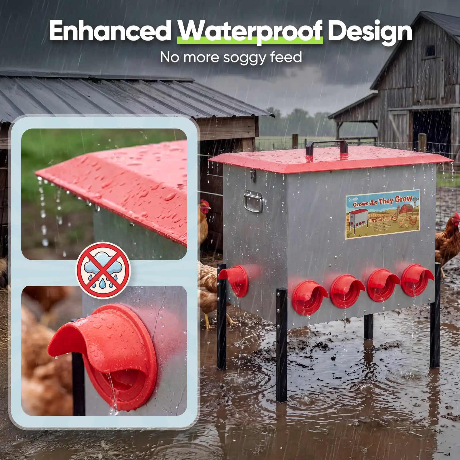A waterproof chicken feeder#size_100-140 lbs