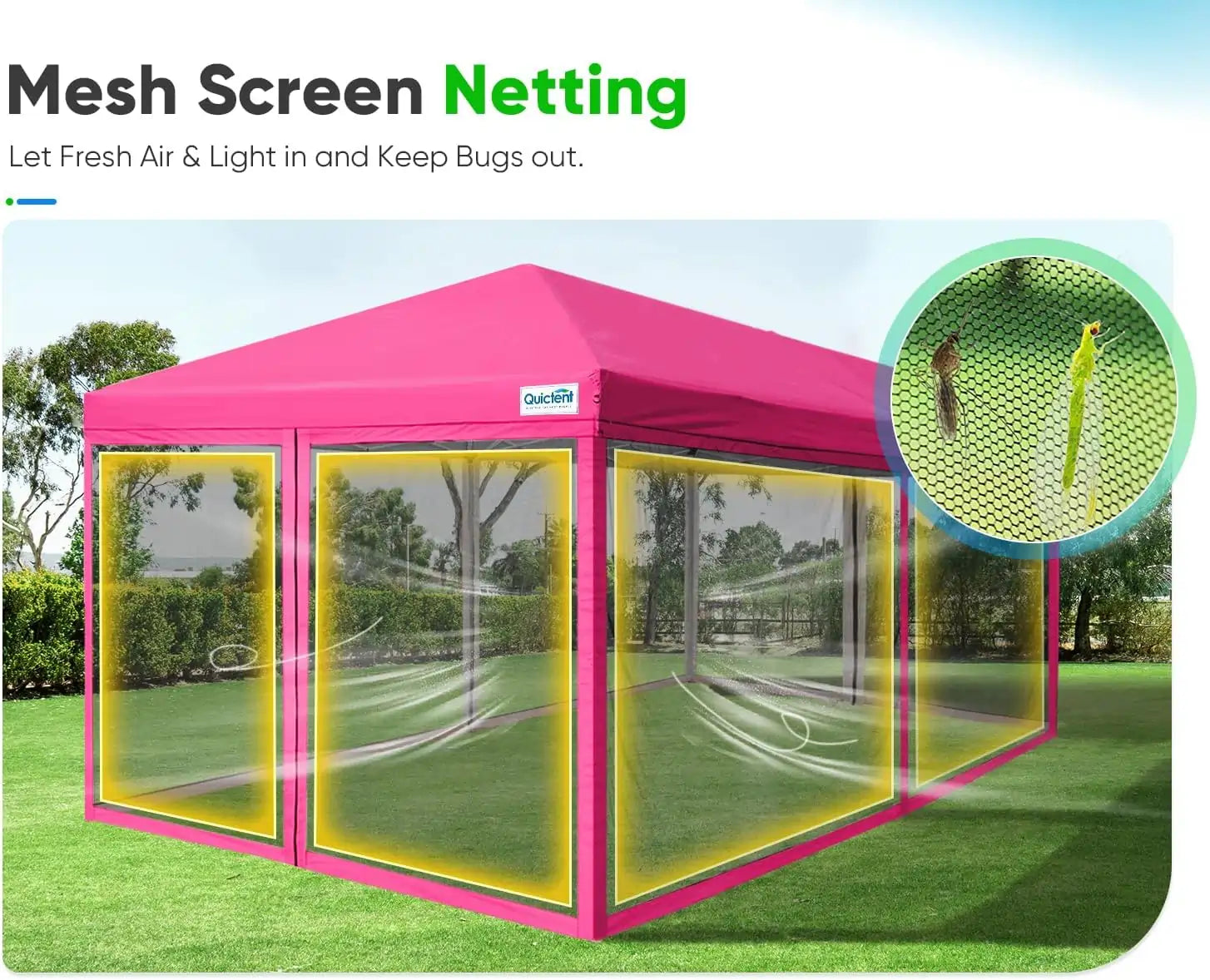 canopy tent with netting to keep unwanted elements away#color_Pink