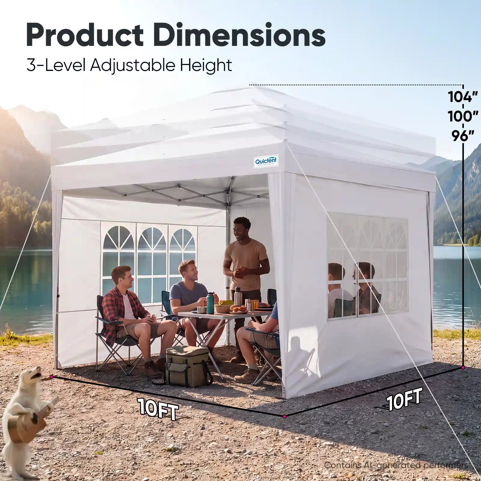 Instant Setup Gazebo Size#style_White w/3 Sidewalls