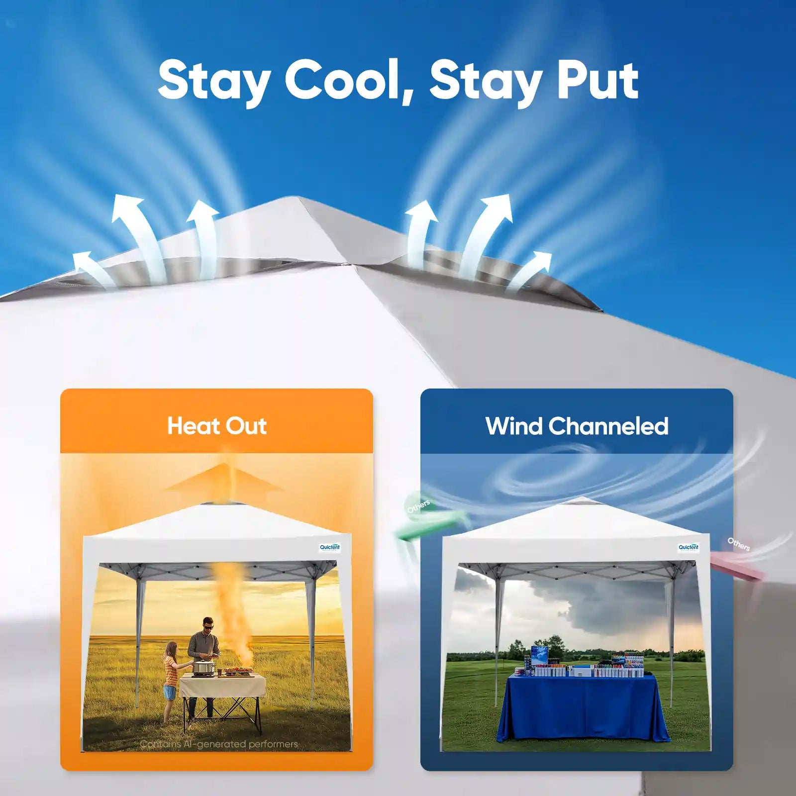 vented roof optimizes airflow and stability#style_White w/3 Sidewalls