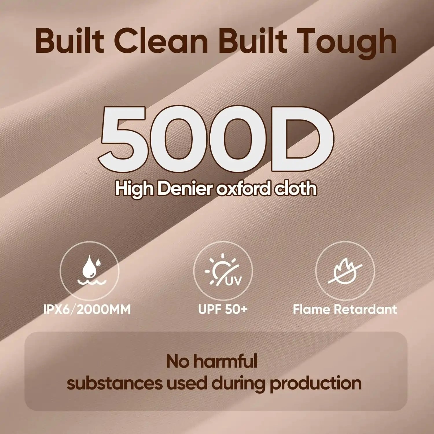 500D high denier oxford cloth#style_10x20 No Sidewall-Beige 
