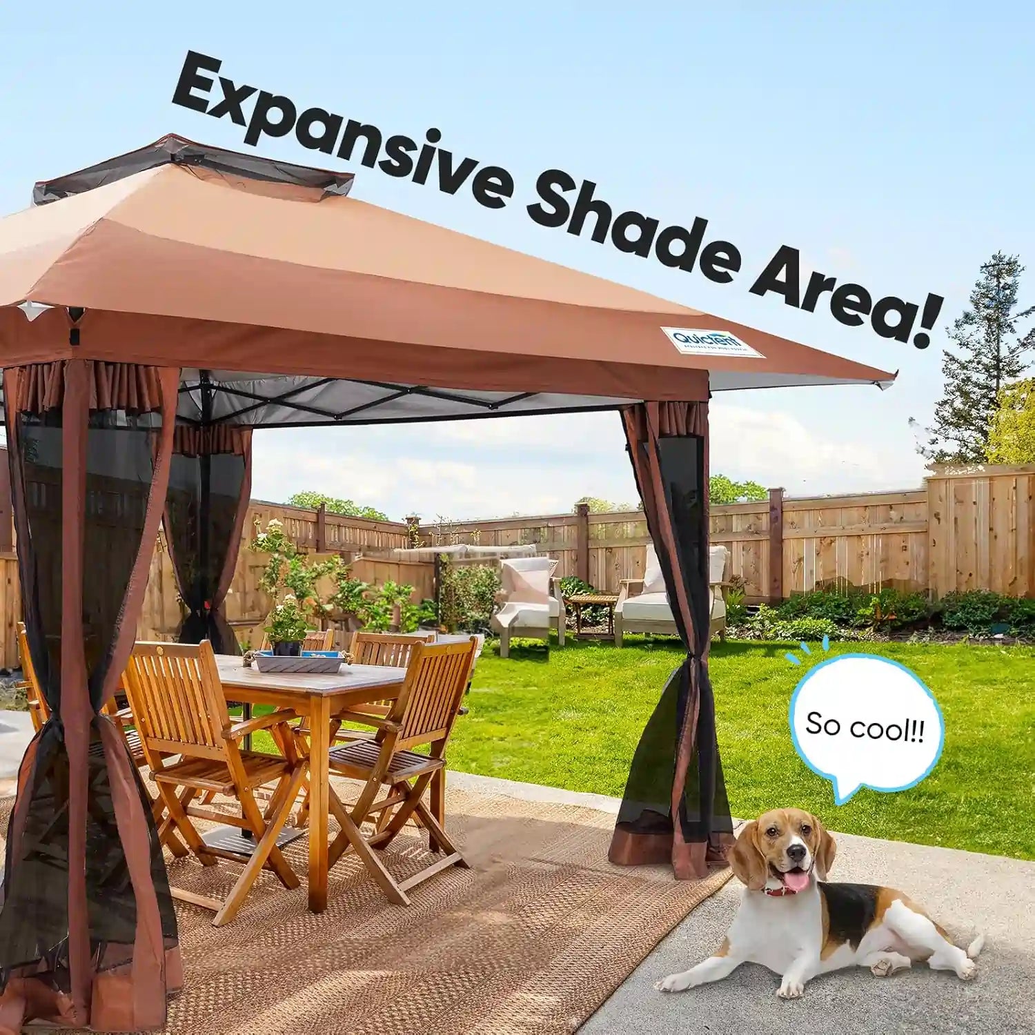 Expansive Shade Area#style_13FT-Tan w/ Netting