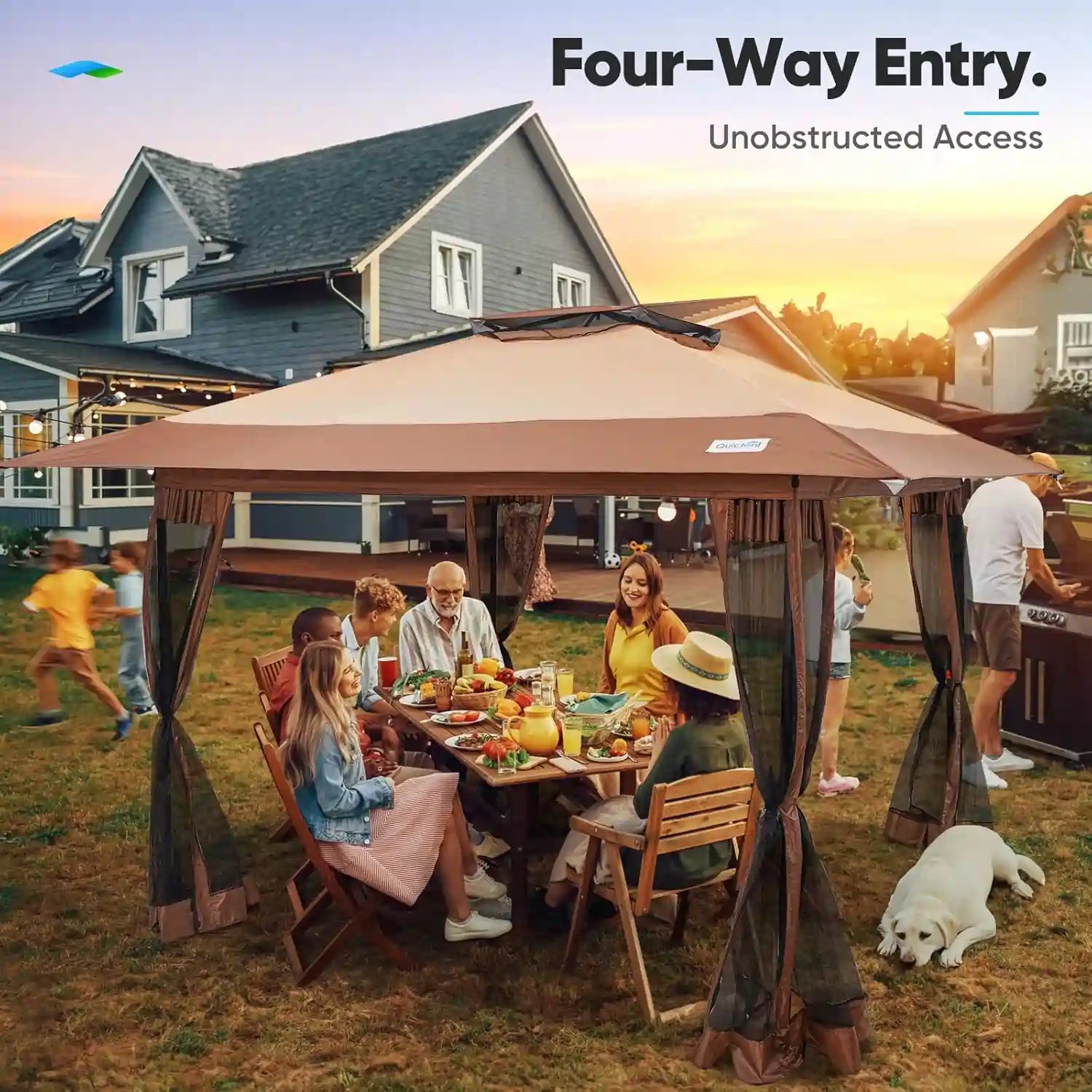 13x13 gazebo with netting#style_13FT-Tan w/ Netting