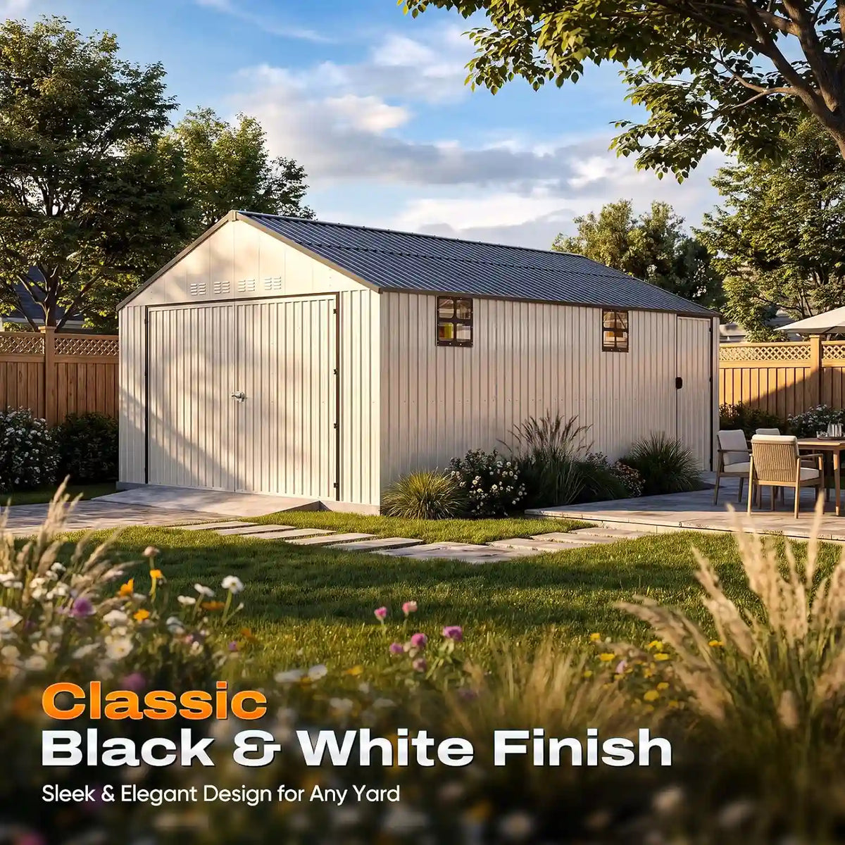 Larger size Outdoor Garage#size_14x20FT w/Side Door