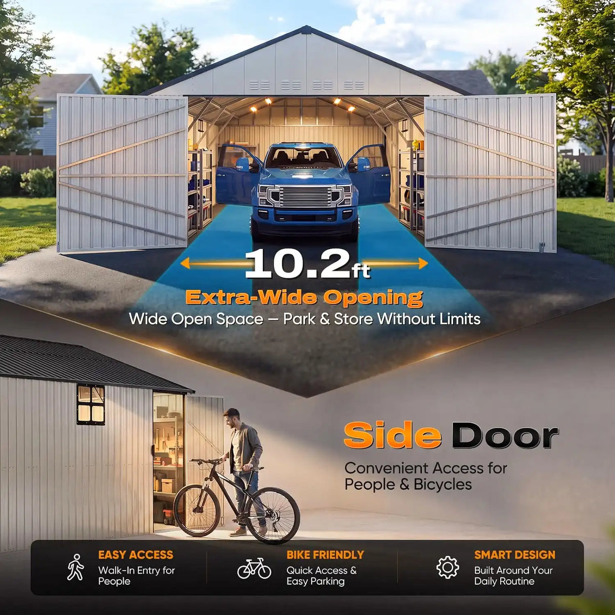 extra-wide double doors#size_14x20FT w/Side Door