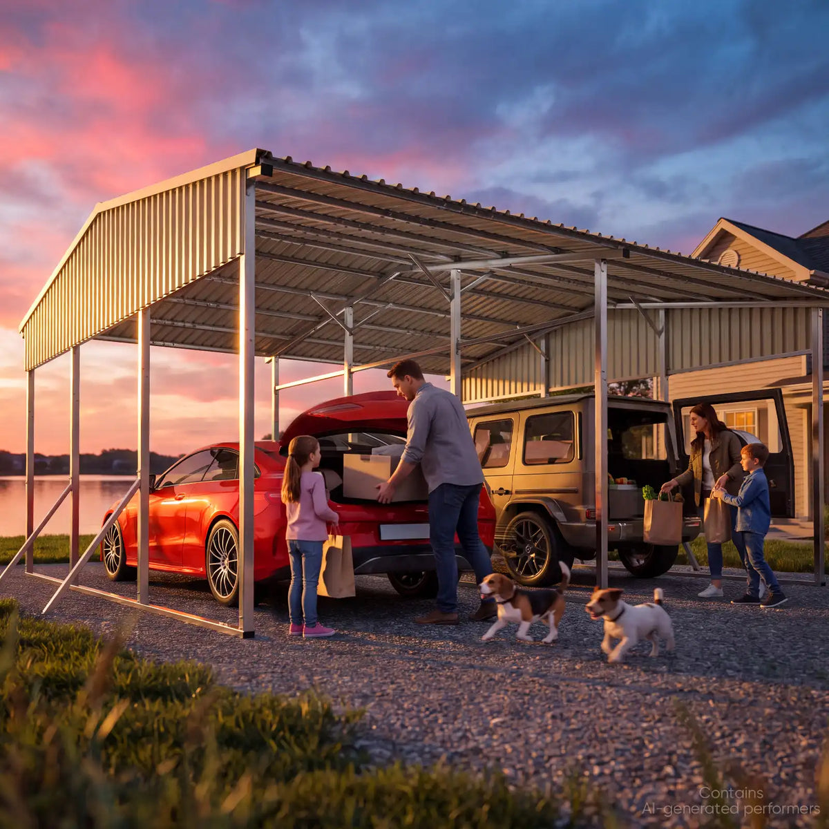 Multi-Scenario Outdoor Storage & Easy Assembly#size_20X20ft Front+Rear Roof