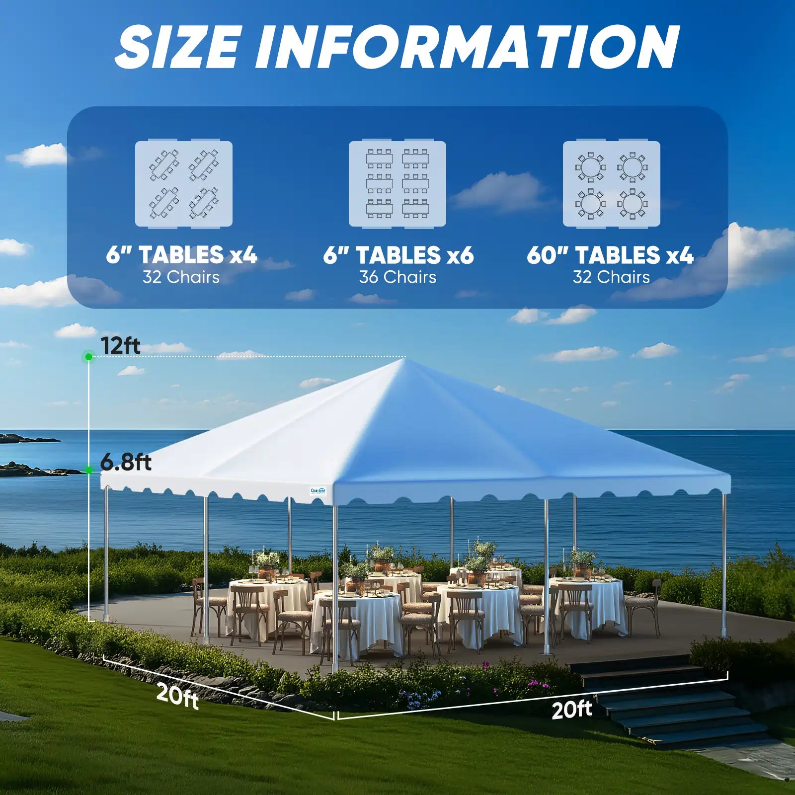 size information displayed#size_20'x20' No Sides