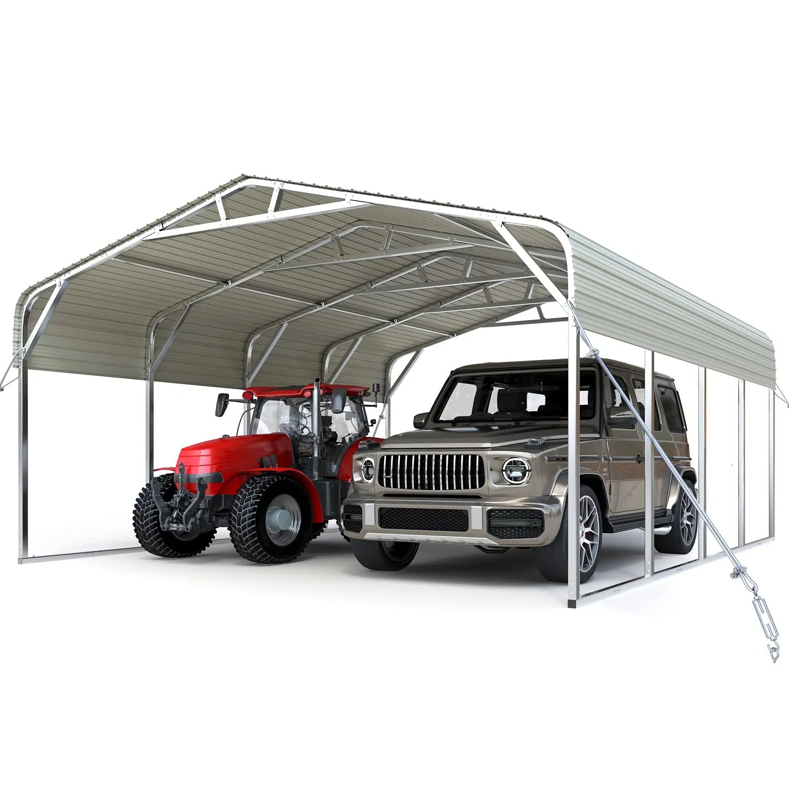Quictent 20x20ft Heavy Duty 2 Car Metal Carport#size_20X20ft