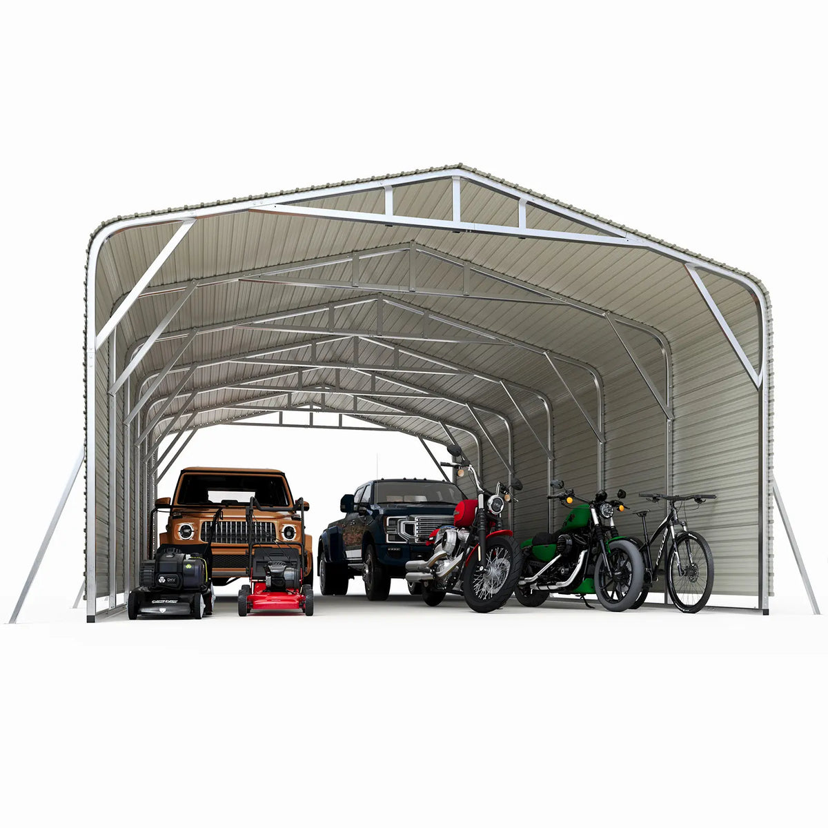 Quictent 20x30 FT Heavy Duty Metal Carport with Side Panels#size_20X30ft w/Side Panels