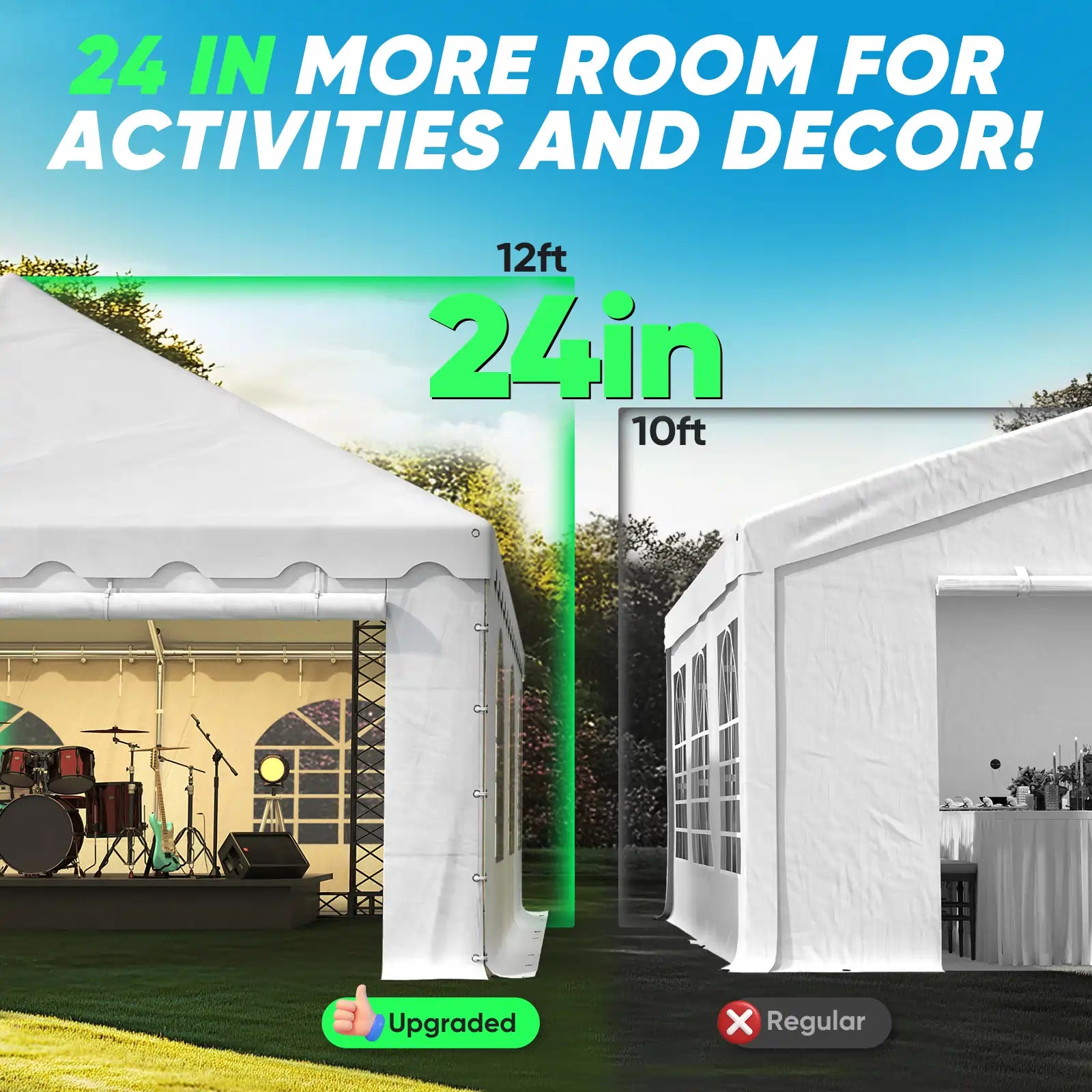 West Coast 12ft Peak Frame#size_20'x30' with Sides