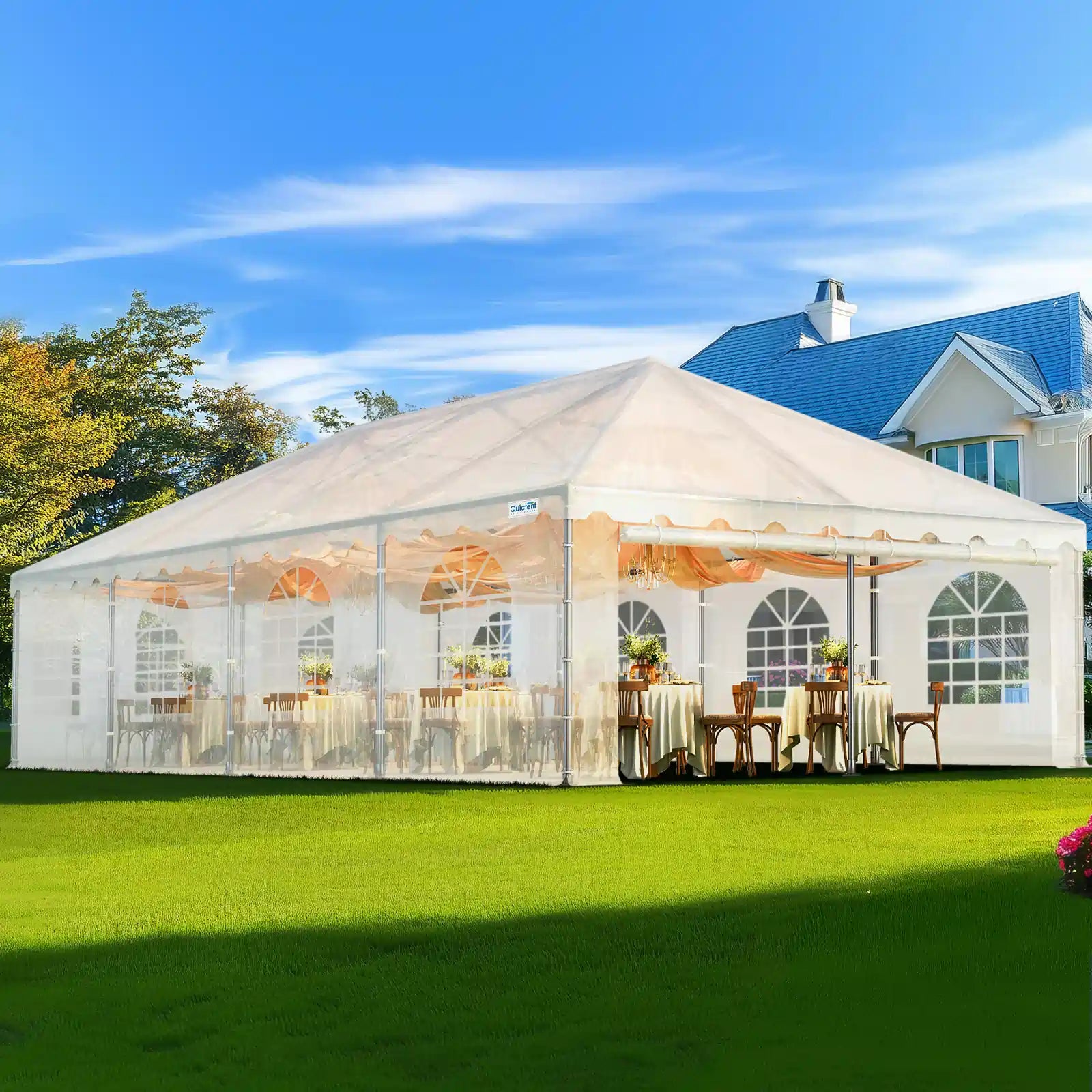 Transparent Commercial Gazebo#size_20'x40' Transparent Sides