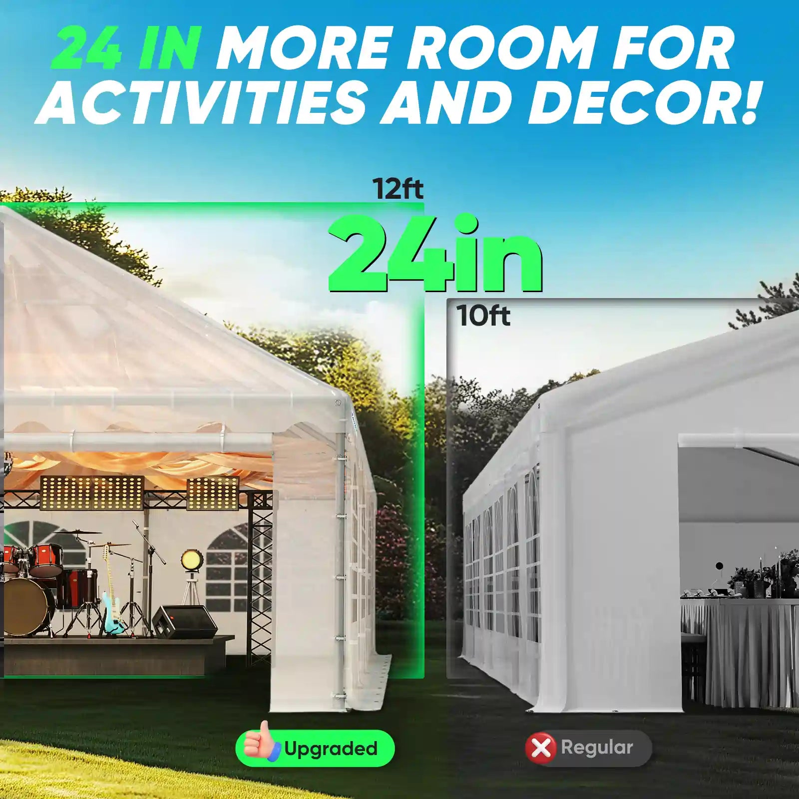 usable interior space#size_20'x40' Transparent Sides