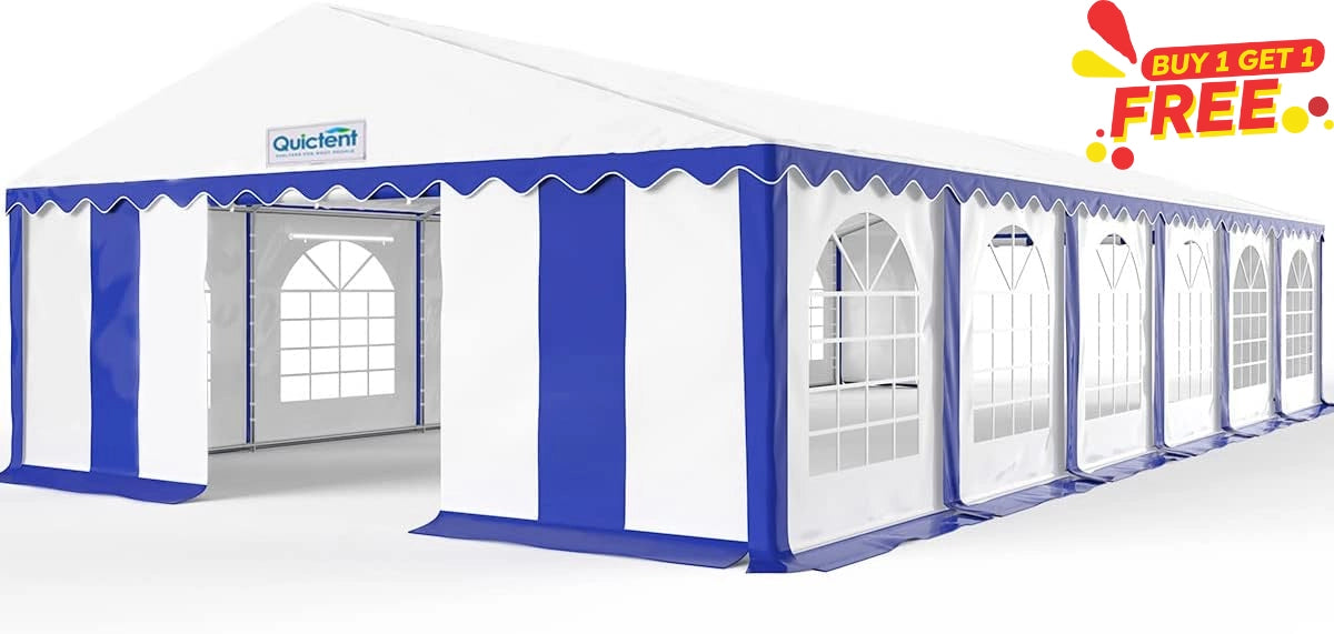 20' x 40' Heavy Duty Party Tent - Stripe Blue&White