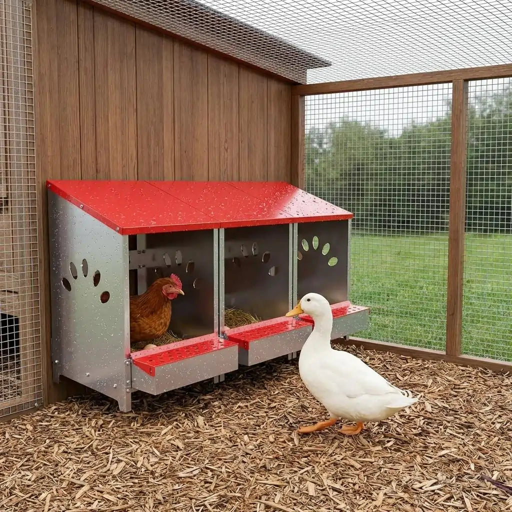Quictent 3 Hole Large Metal Hen Laying Box