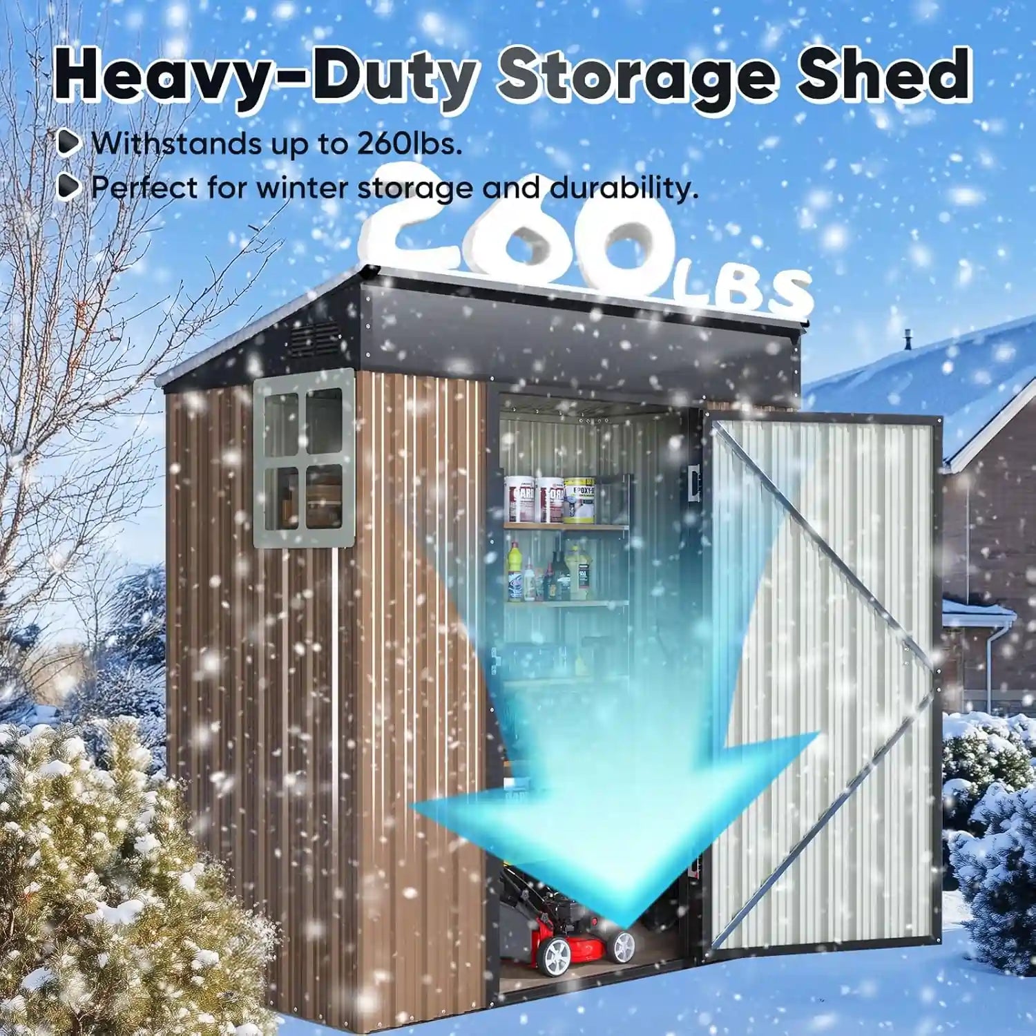 Heavy-duty storage shed#size_66.93"x33.46"-Brown