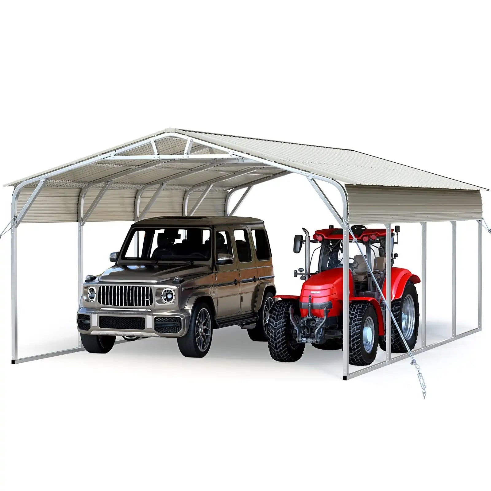 Quictent Heavy Duty 20x20 FT Vertical Roof Metal Carport#size_20X20ft