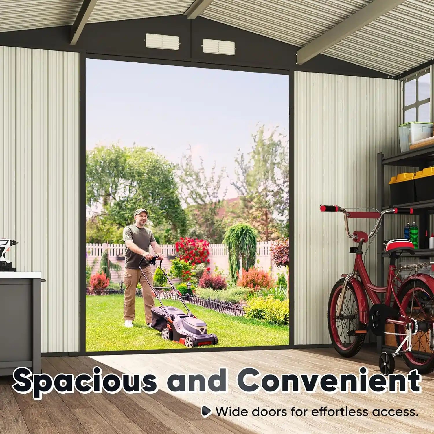 Spacious Outdoor Storage#size_98.43"x66.14"-Brown