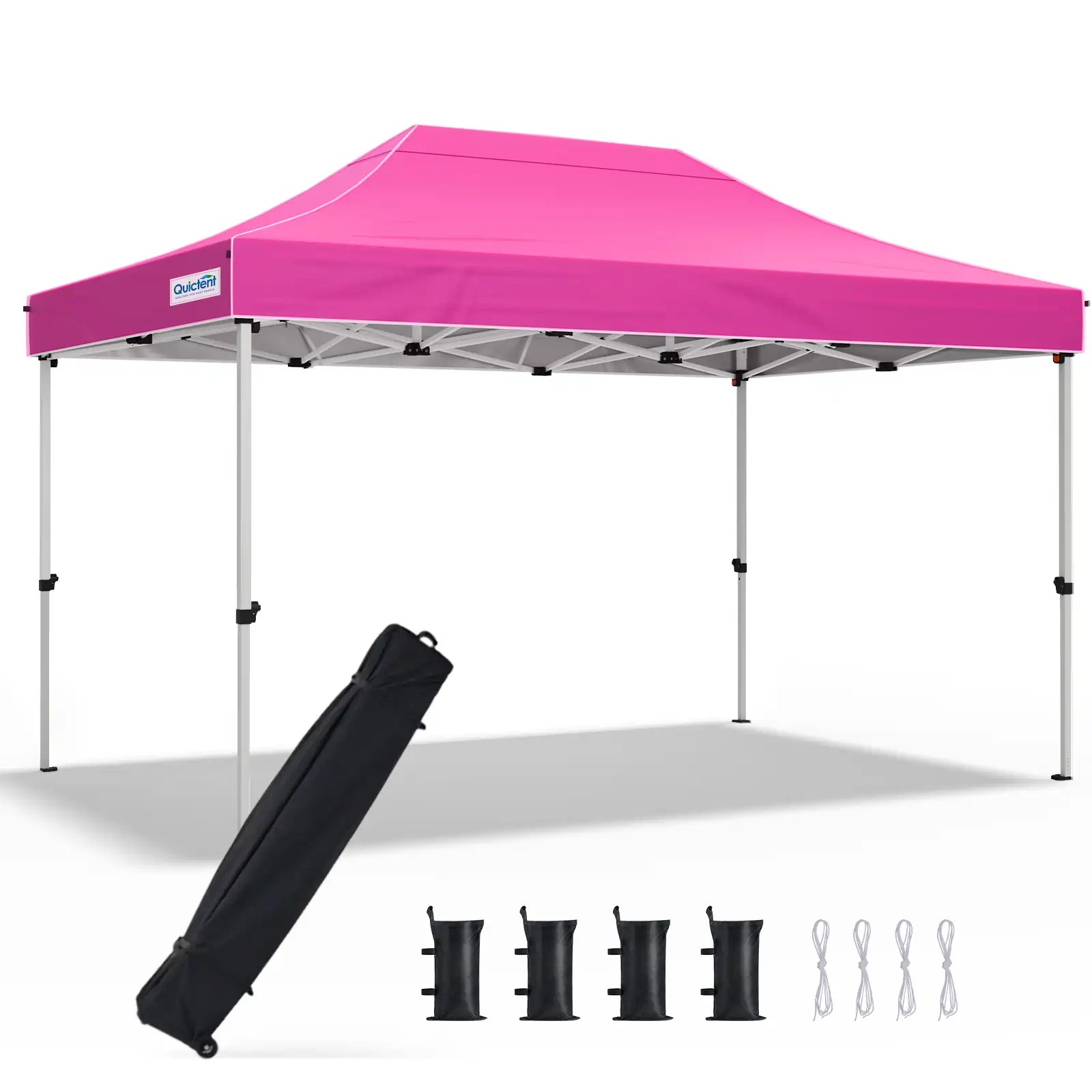 Pink outdoor canopy tent#style_10x15 No Sidewall-Pink