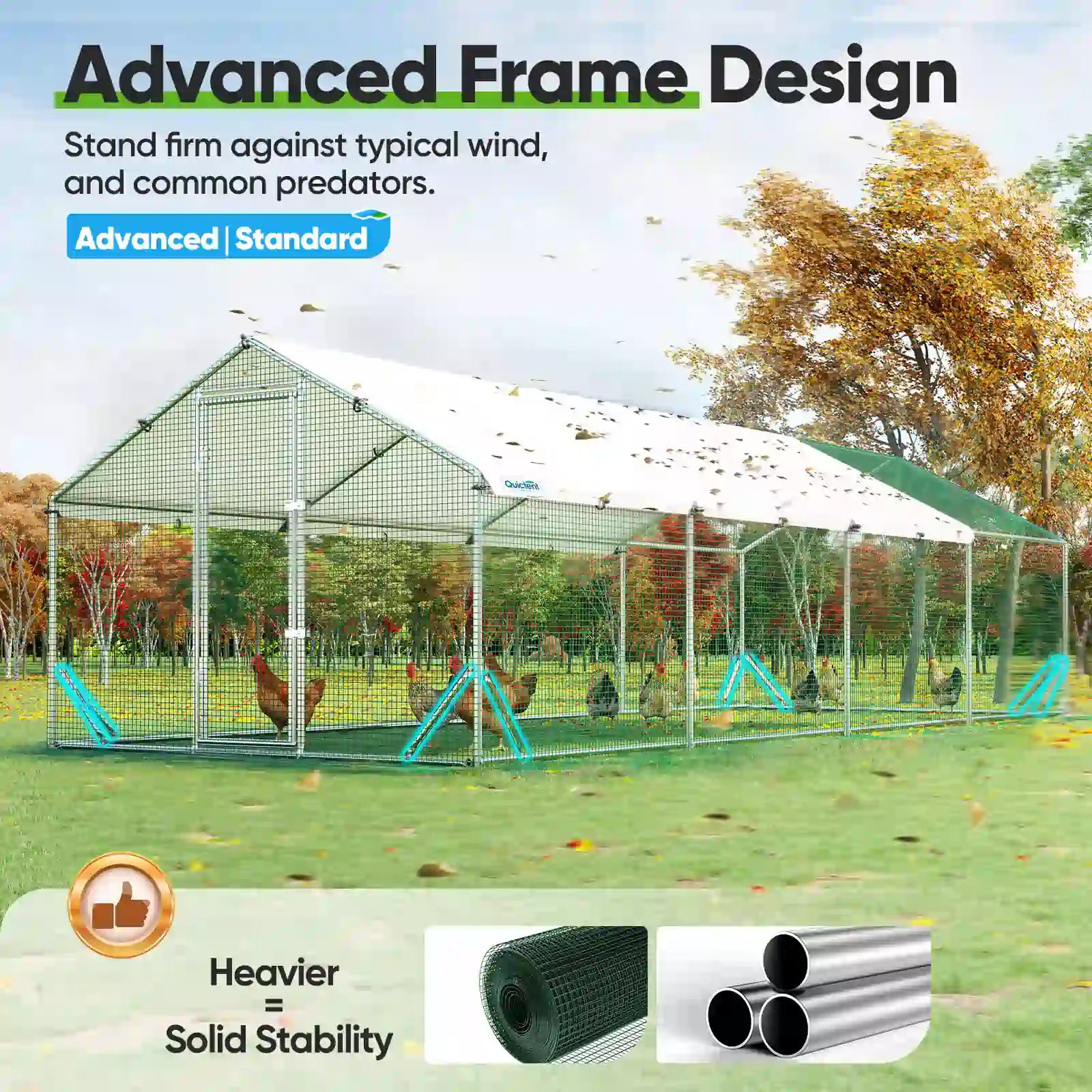 Stable Rust-Resistant Supporting Frame#size_24x9FT HardwareCloth-No ladder