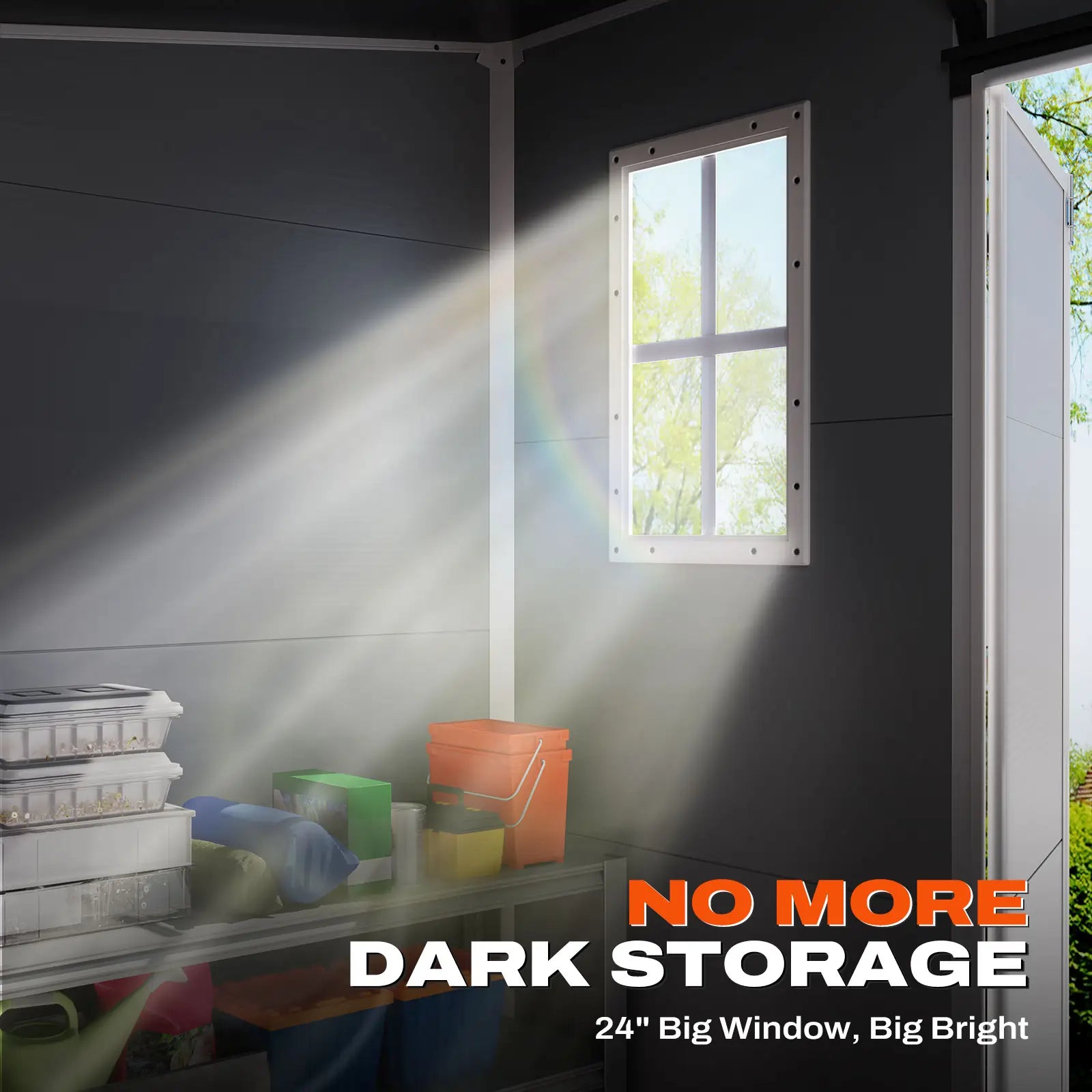 NO MORE DARK STORAGE 24" Big Window#size_7.5x3.7FT-Light Gray