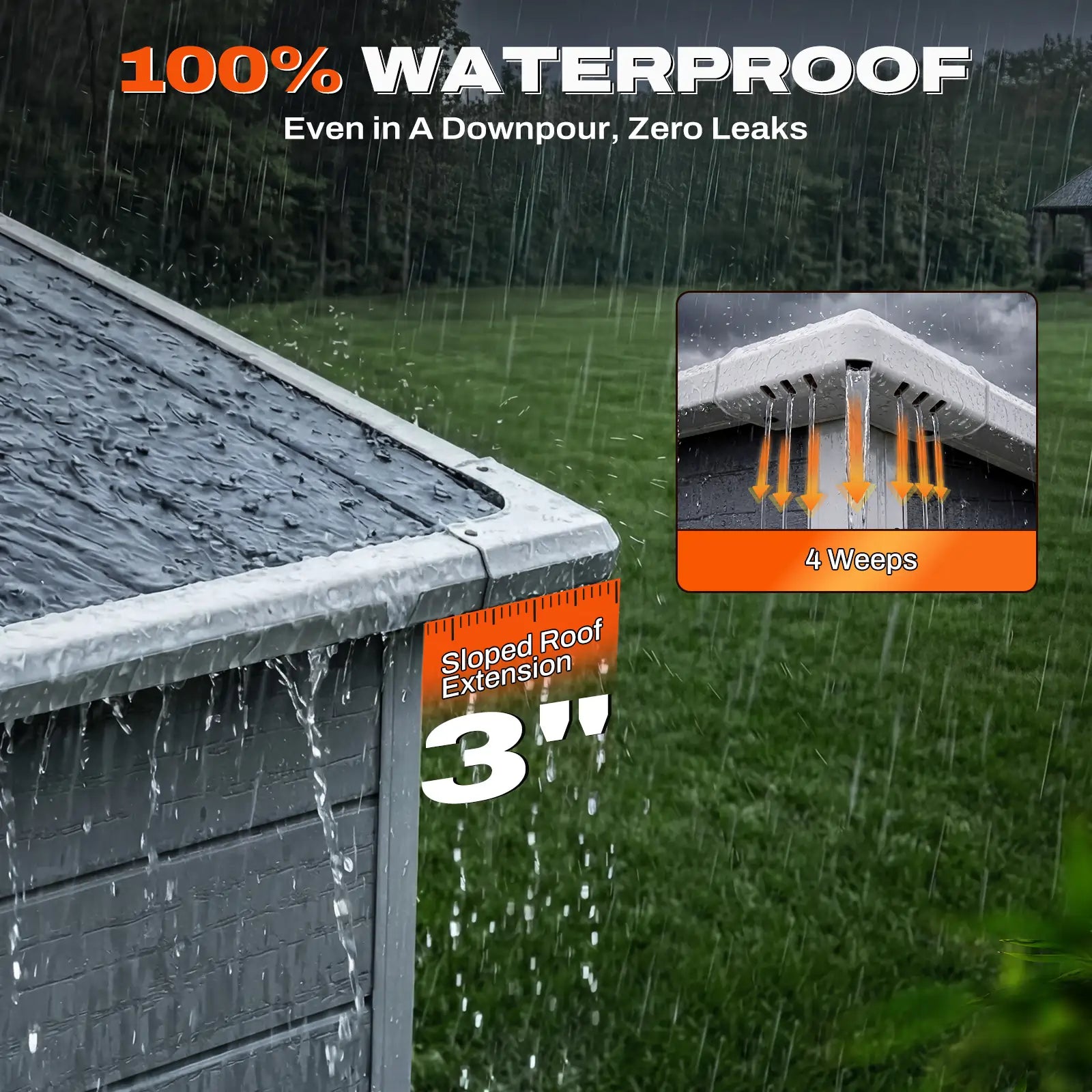 roof extension  100% waterproofing#size_7.5x3.7FT-Light Gray