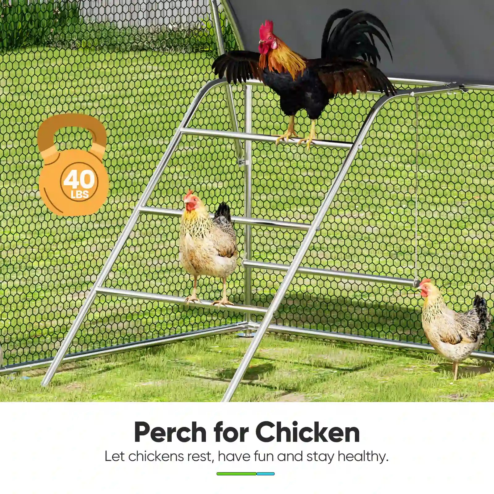 Metal Roosting Bar for Chicken Coop Run