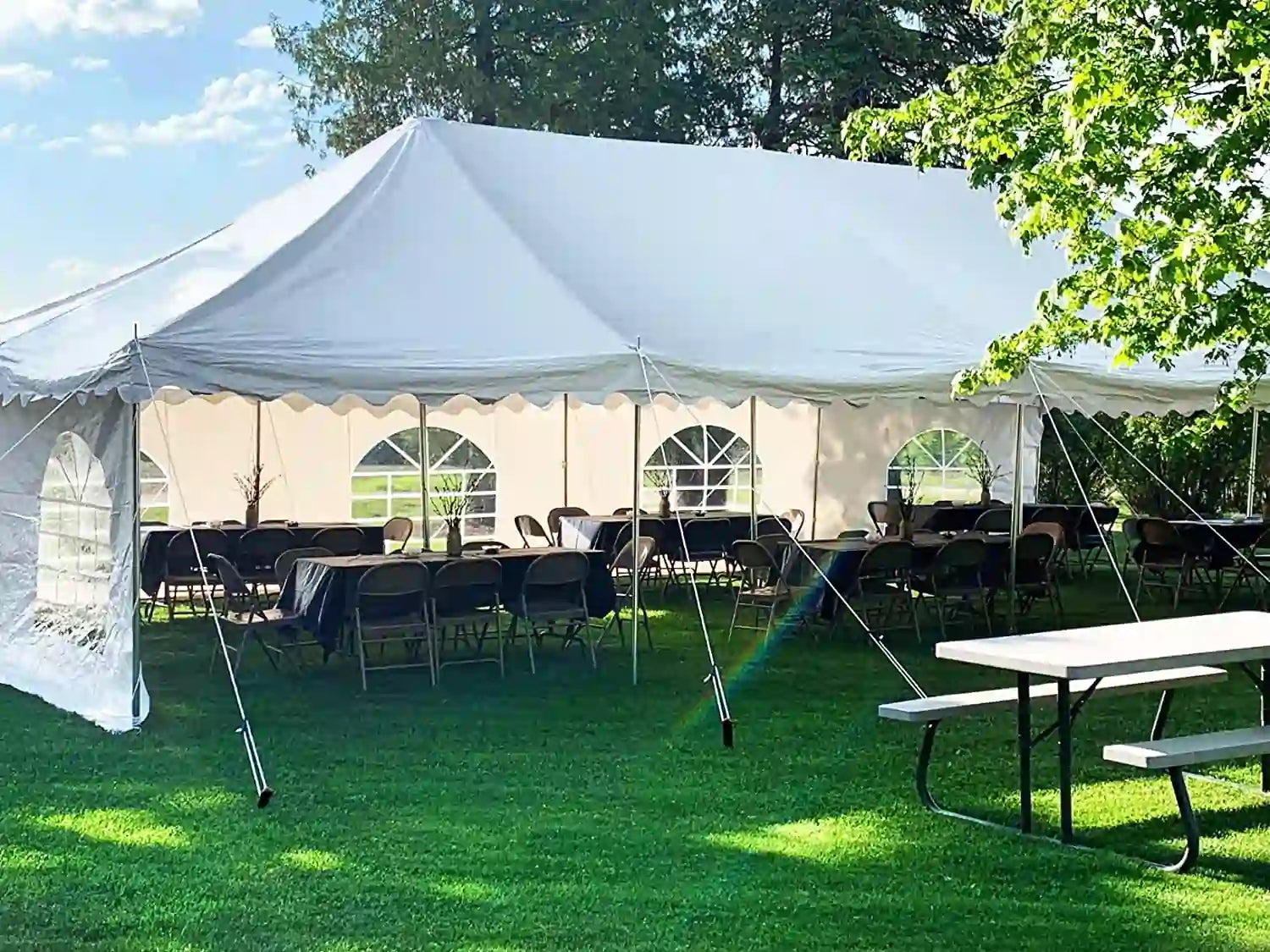 Quictent 20x40 Party Tent Wedding Pole Tent with Sidewalls and Windows