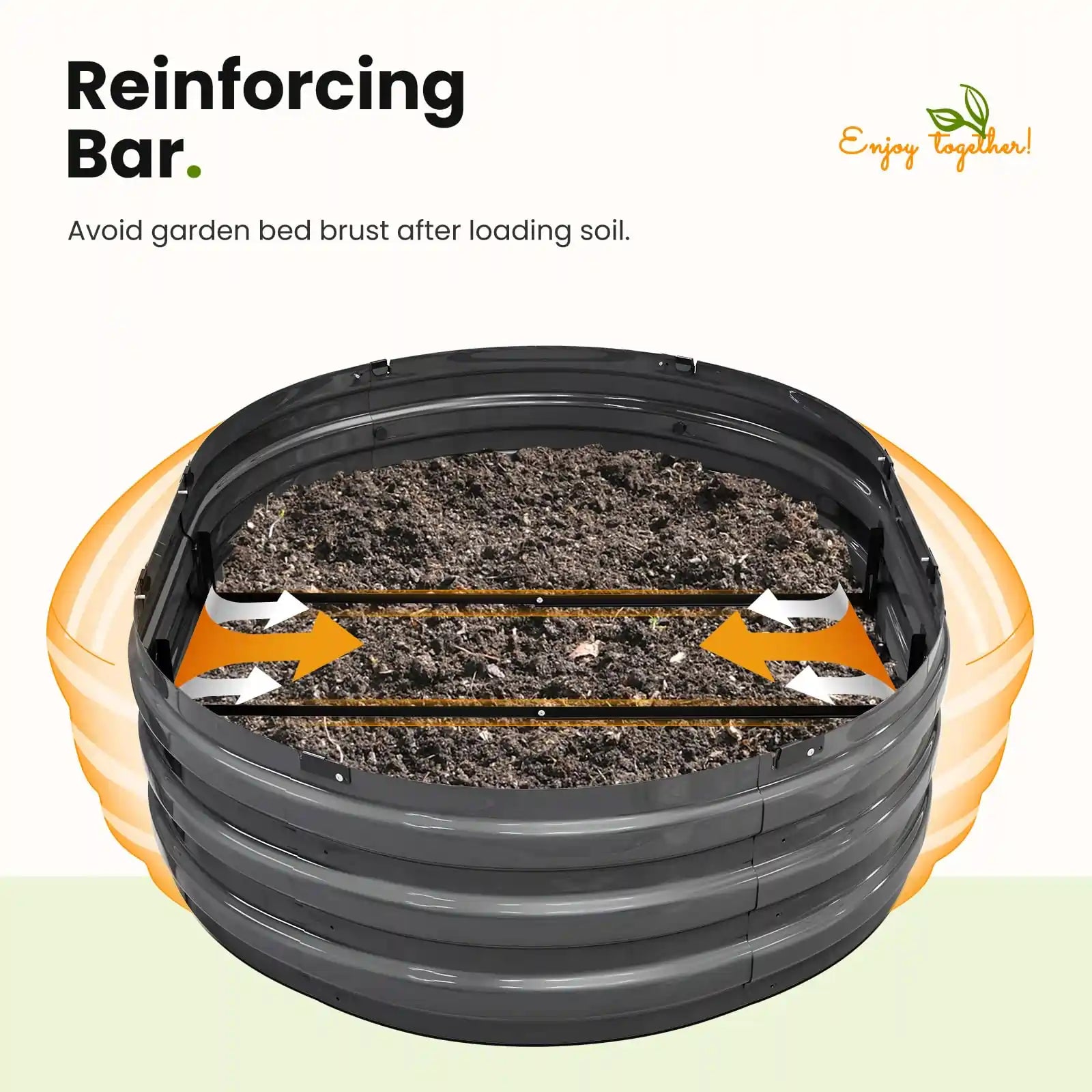 KING BIRD Screwless Dark Grey Raised Garden Bed 4x3x1ft reinforcing bar#size_4x3x1ft (2pcs)