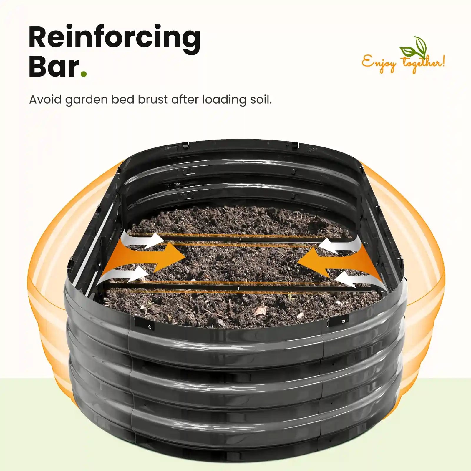 KING BIRD Screwless Dark Grey Raised Garden Bed 6x3x1ft reinforcing bar#size_6x3x1ft (2pcs)