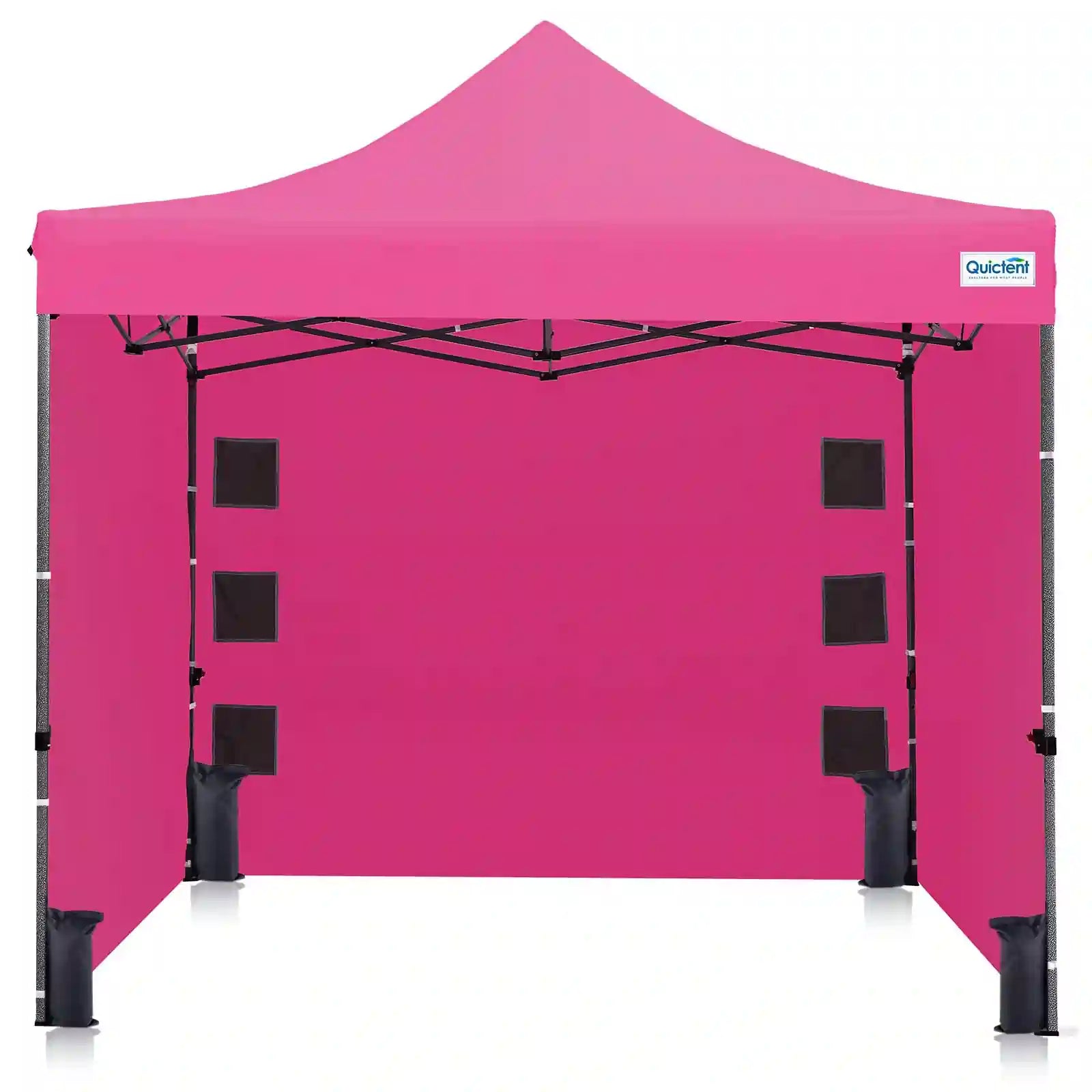 10'x10' Heavy Duty Pop Up Canopy Pink 3 Sidewalls#style_10x10 With 3 Sidewalls-Pink